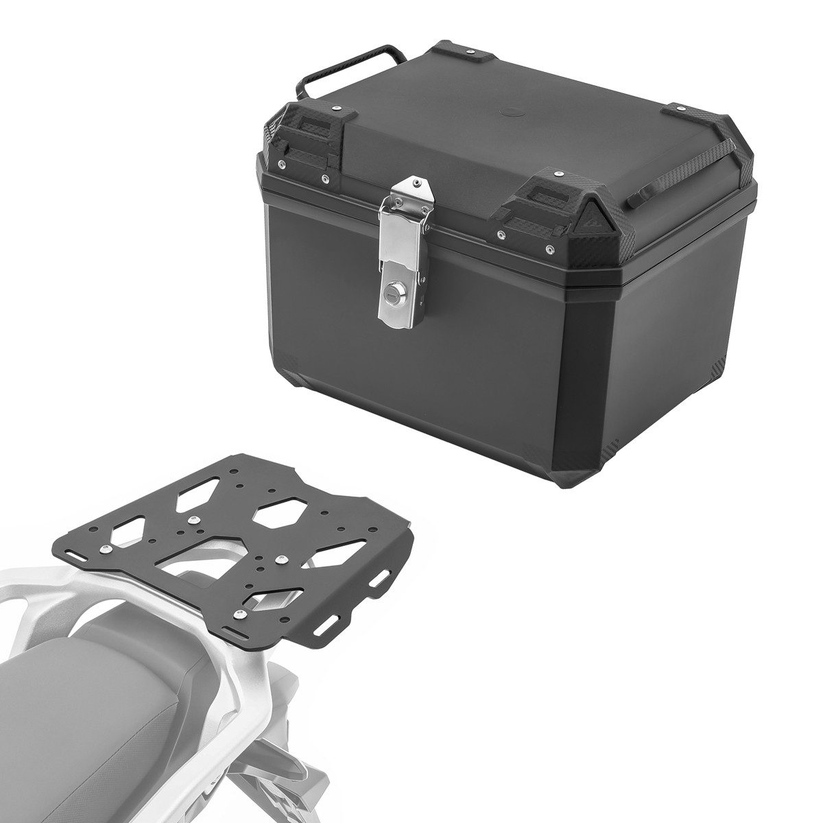 Bagtecs Topcase Set Topcase + Gepäckbrücke passend für BMW F 900 XR 20-26 # QB45 schwa