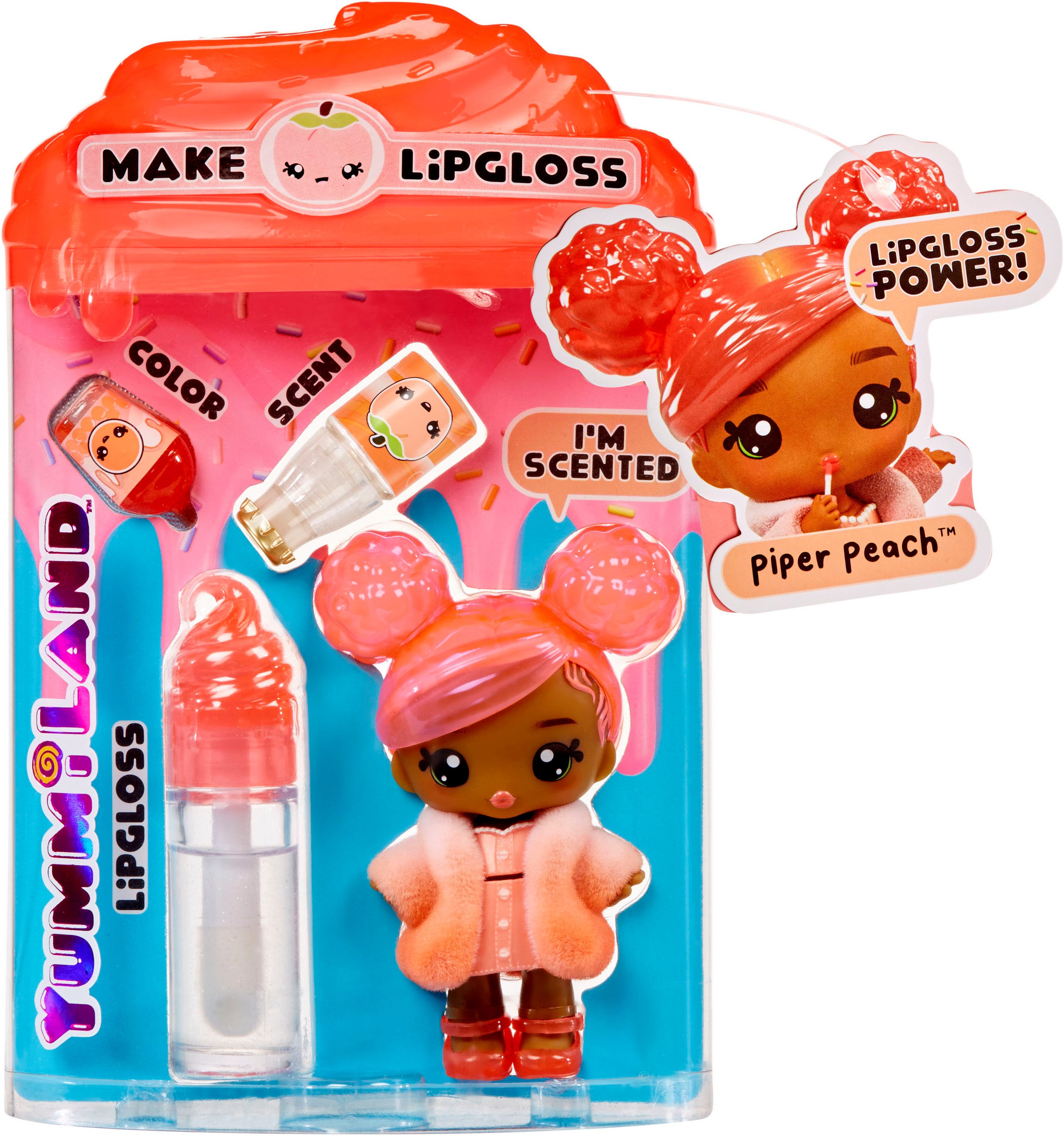 YUMMILAND Minipuppe Yummiland Lipgloss Doll - Piper Peach, inklusive Schlüsselanhänger – Bild 2 von 3