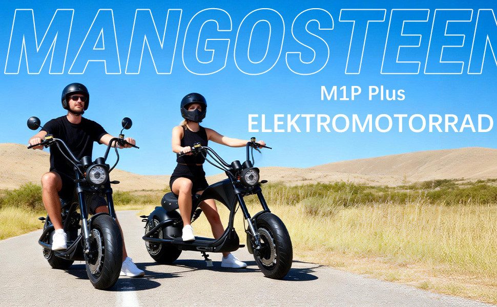 Vankel E-Motorroller M1P E-Chopper 2000W, 1800Wh, 80km Reichweite, Retro-Elektro-Scooter, 2000 W, 45 km/h, Straßenzugelassener E-Chopper für Stadt & Freizeit, & 200kg Zuladung