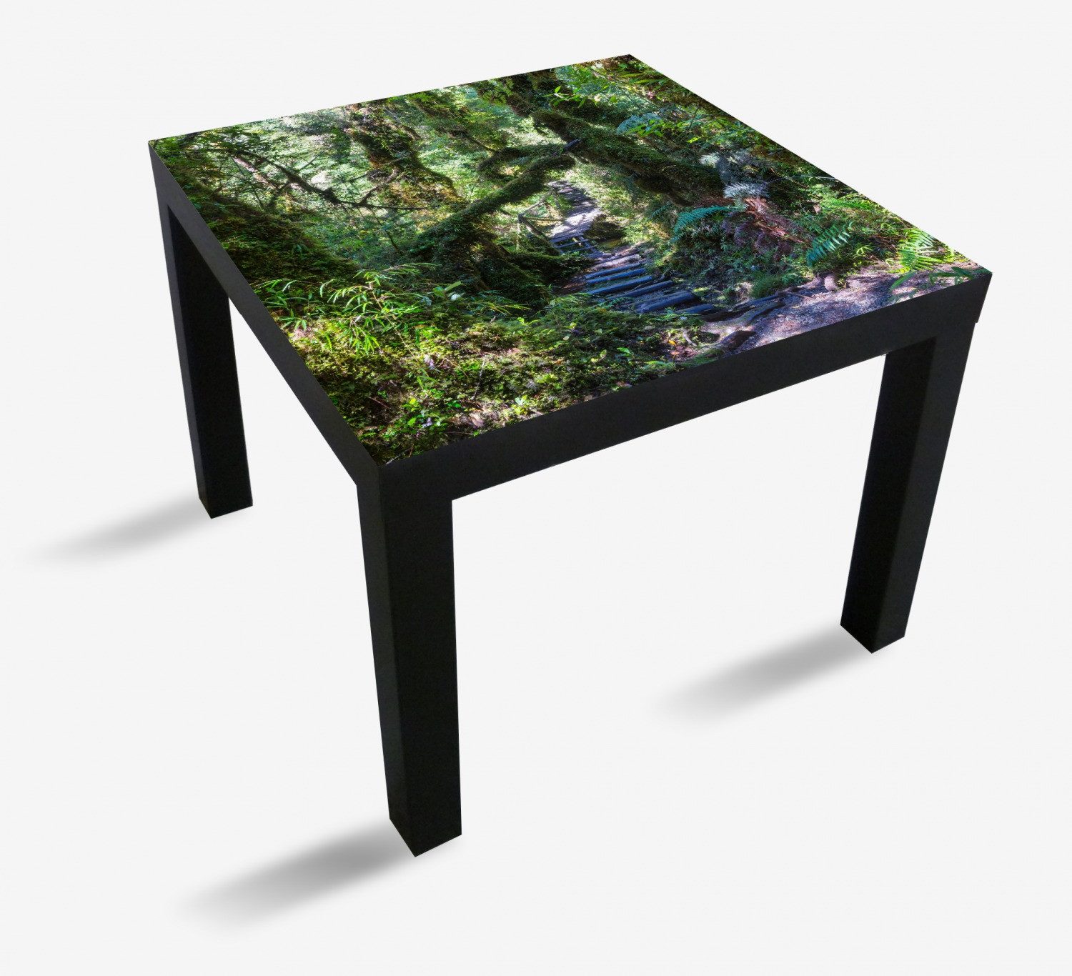 Wallario Tischplatte Weg durch den Mooswald (1 St), für Ikea Lack Tisch geeignet