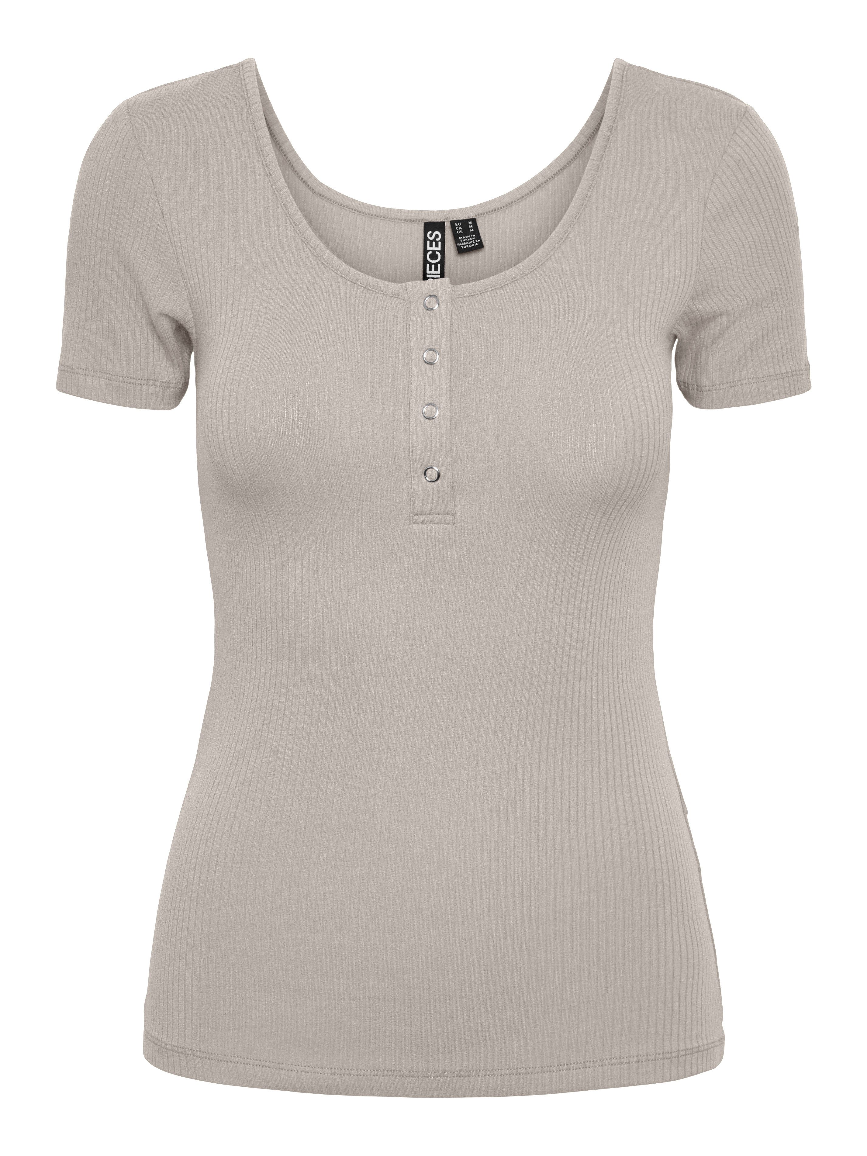 pieces Kurzarmshirt PCKITTE SS TOP NOOS BC Baumwollmischung, slim fit – Bild 2 von 4
