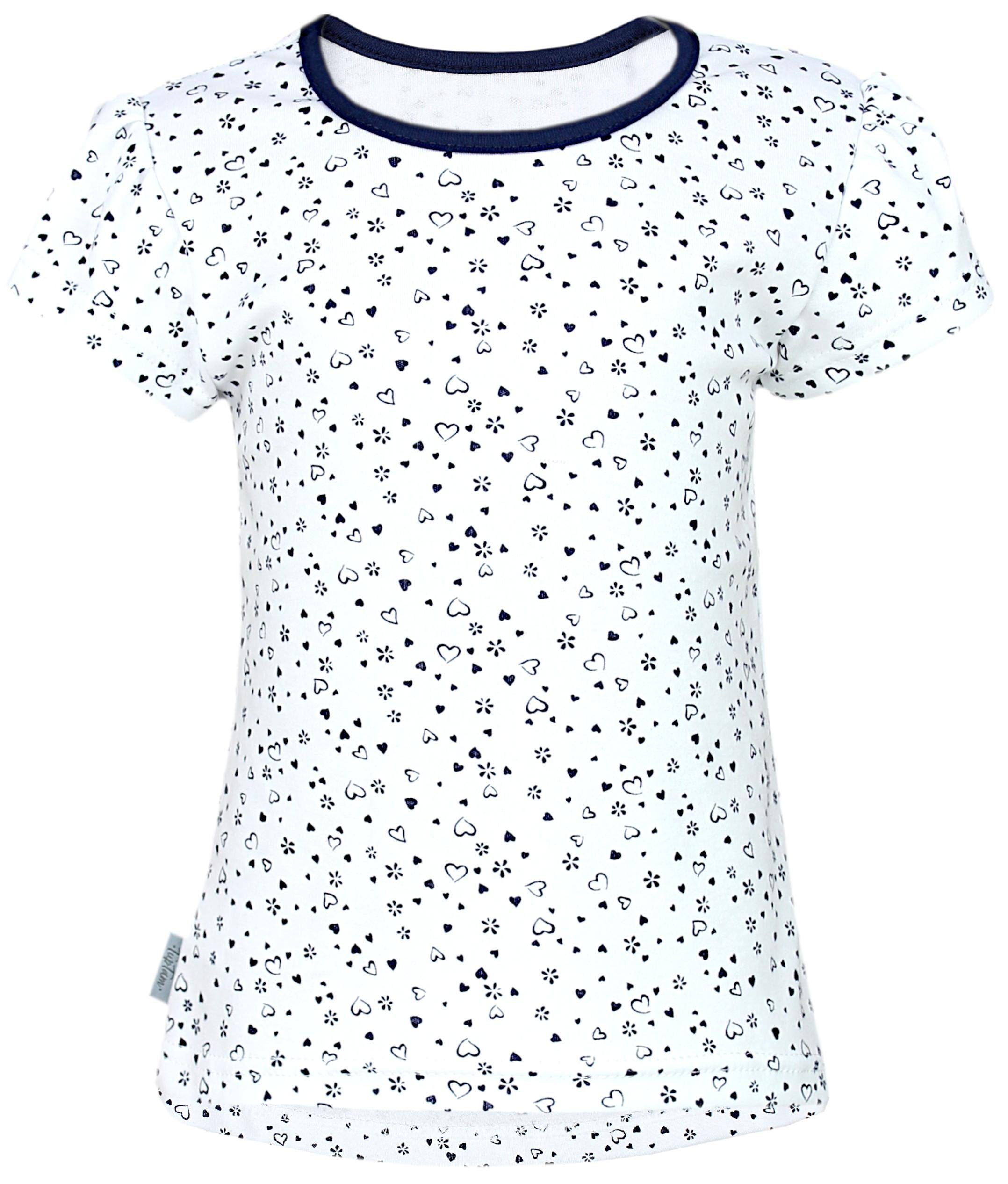 3er Shirt 3er Mädchen (3-tlg) Pack TupTam Pack Sommer T-Shirt Tunika Baby Kurzarm Rosa/Herzchen T-Shirt Weiß/Amaranth Dunkelblau Panda Kleinkind