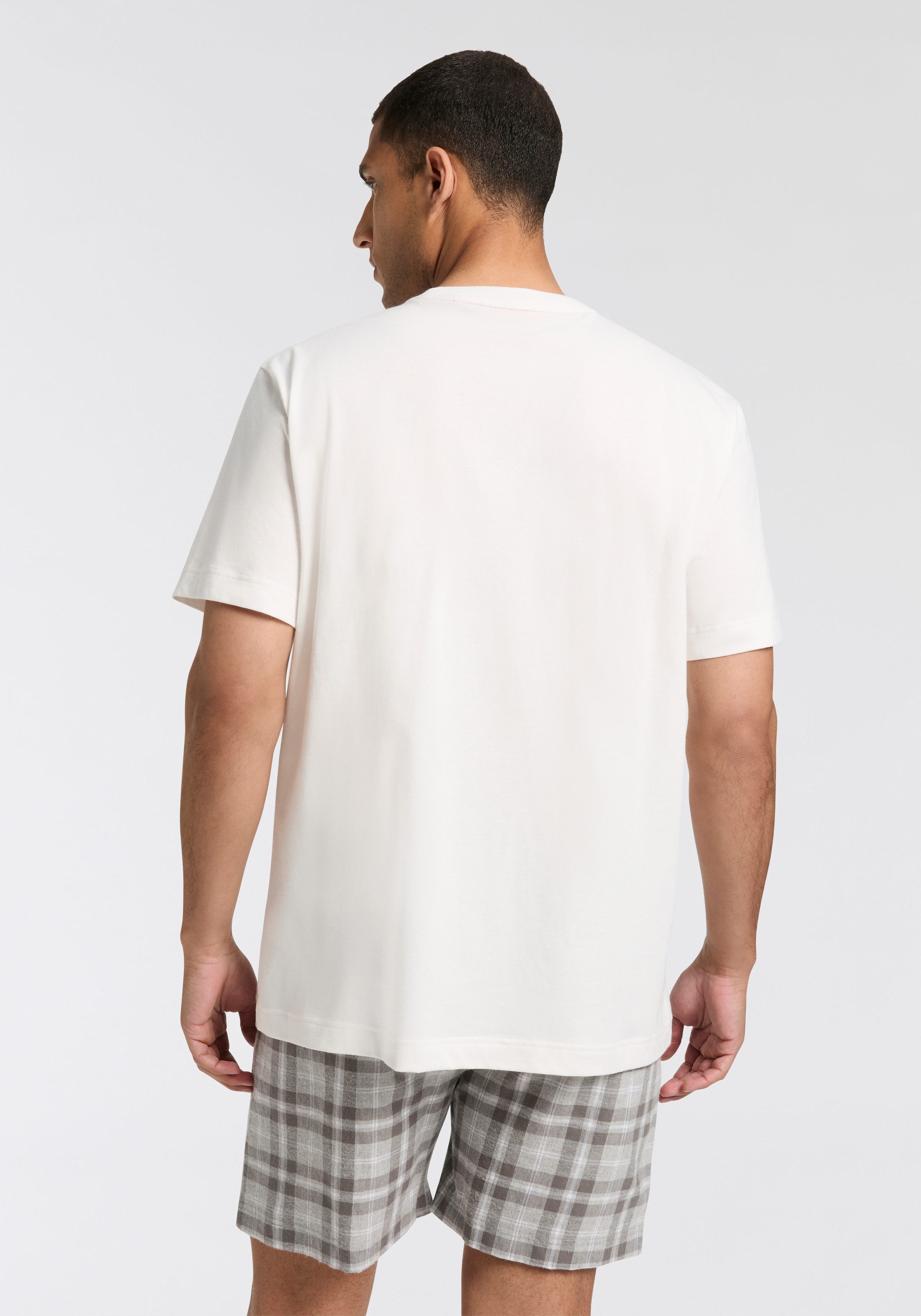 HUGO Shorty CHECK (2 tlg) Oberteil unifarben, Hose kariert günstig online kaufen