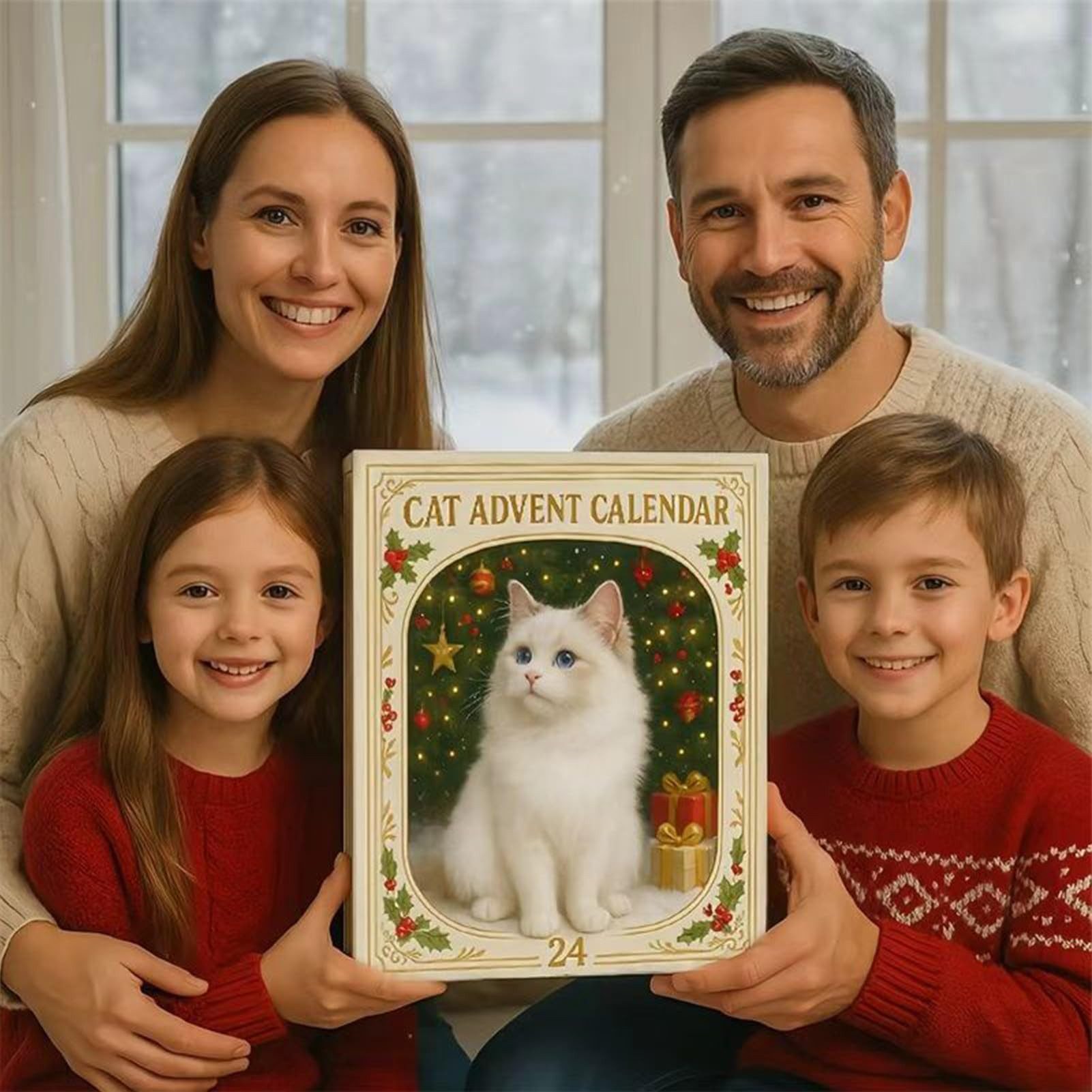 CLTYQ Adventskalender Katze Adventskalender 2025,24-tägiger Acryl-Anhänger Adventskalender, Weihnachtsbaumdekorationen, Feiertags-Countdown für Katzenliebhaber – Bild 5 von 5
