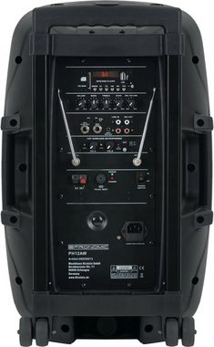 Pronomic Pronomic PH12AW Akku-Aktivbox 12" Lautsprecher (Bluetooth, 80 W, MP3/SD/USB-Player, inkl. Funkmikrofon & Headset)