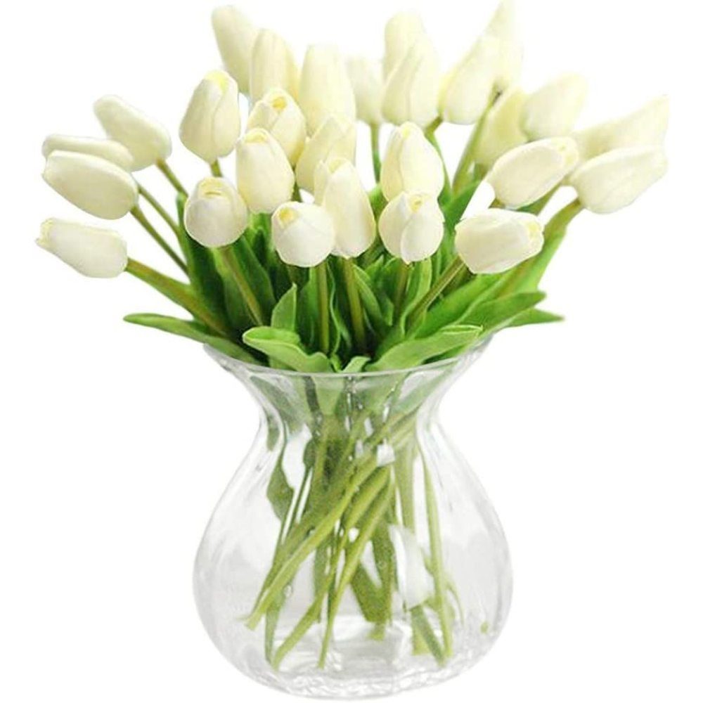 Kunstblume Gefälschte Blume Tulpe,Real Touch,Gelb, Jormftte, Kann in  verschiedene Formen oder Pflaumenblüten gebogen werden