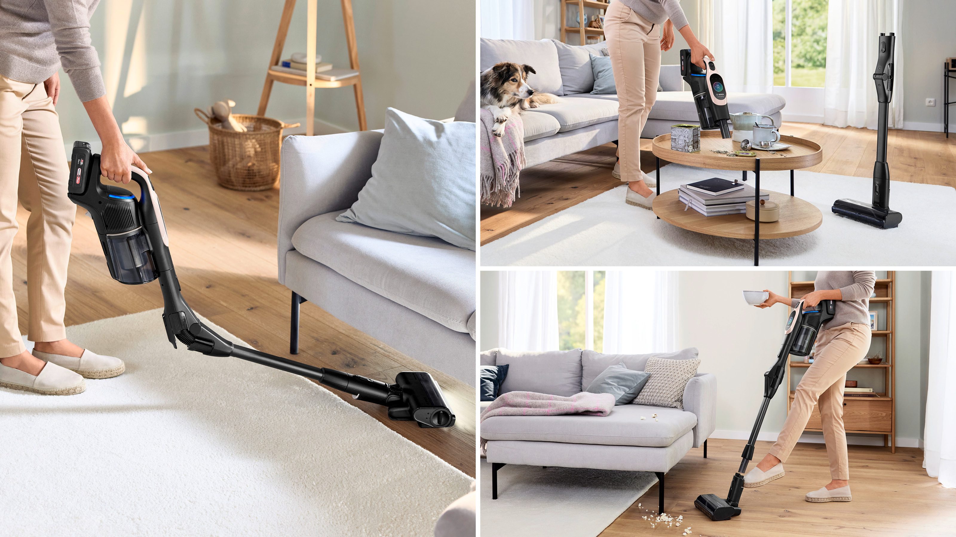 BOSCH Akku-Stielstaubsauger Unlimited 10 BKS1041RHF, MicroClean™ Technology, Display, Knickrohr, beutellos, HEPA-Filtersystem, 10 Jahre Motorgarantie, LED-Licht, powder rose