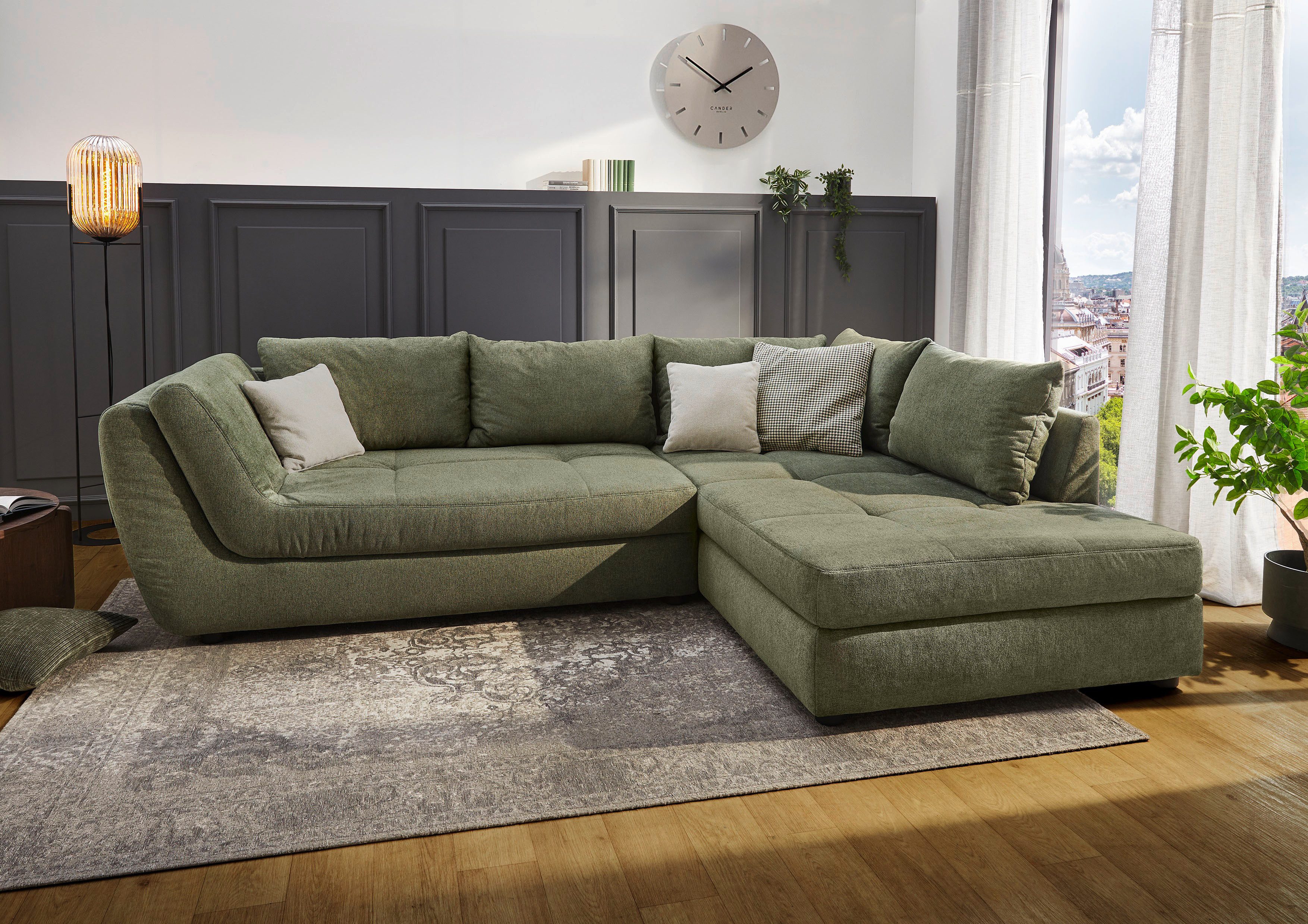 Jockenhöfer Gruppe Ecksofa Rascasse L-Form, B: 322 cm, mit Zierkissen, XXL-Sofa