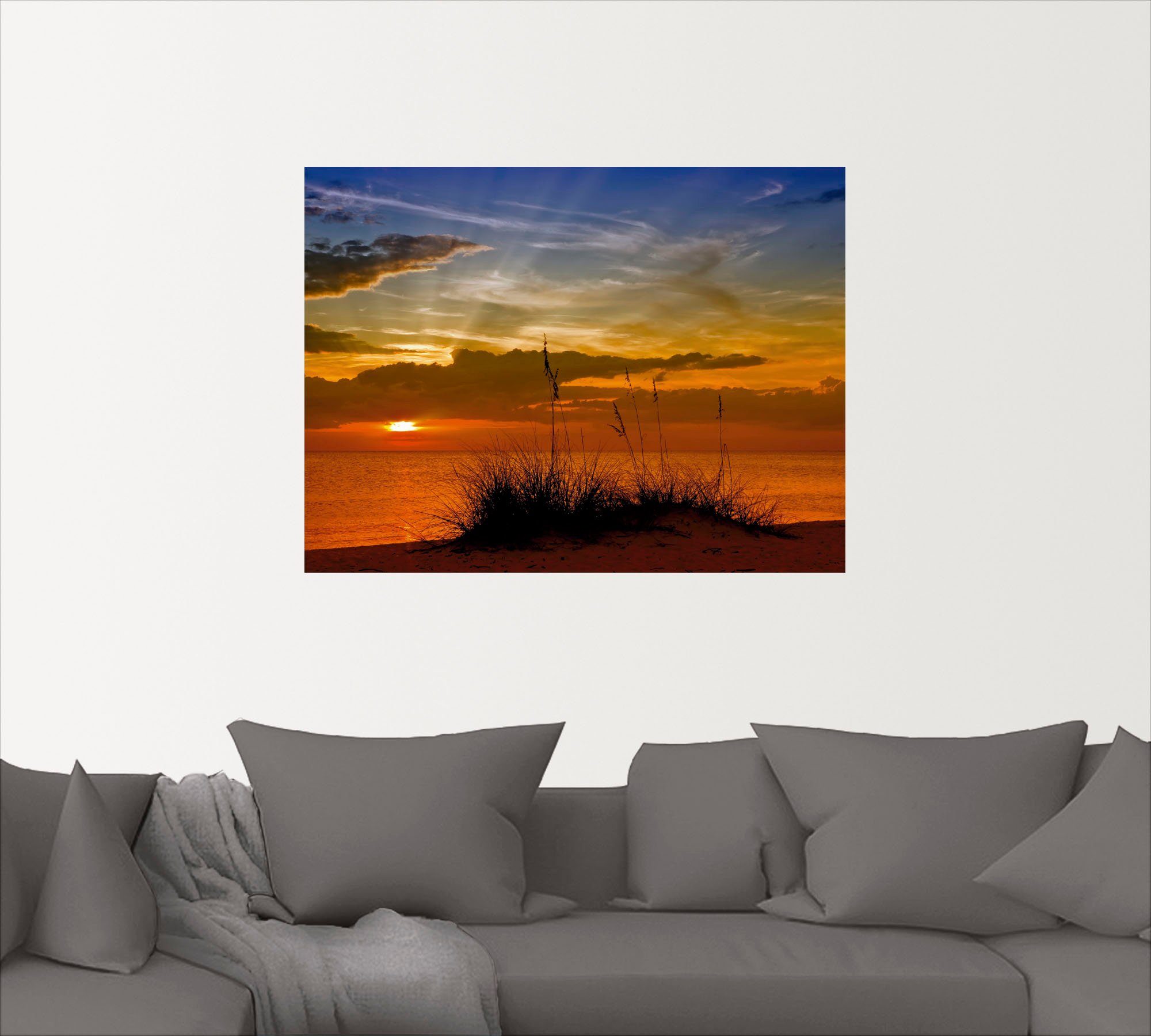 Artland Wandbild als (1 Sonnenuntergang, & Poster -untergang Leinwandbild, Herrlicher in Größen Sonnenaufgang oder versch. Wandaufkleber St)