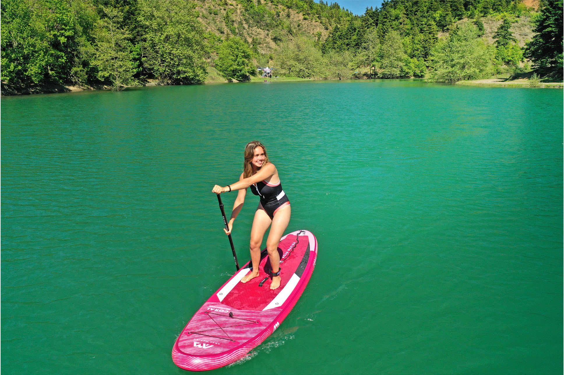 Coral Transportrucksack) 7 und tlg., Pumpe mit Stand-Up, Aqua (Set, SUP-Board Marina Paddel, Inflatable