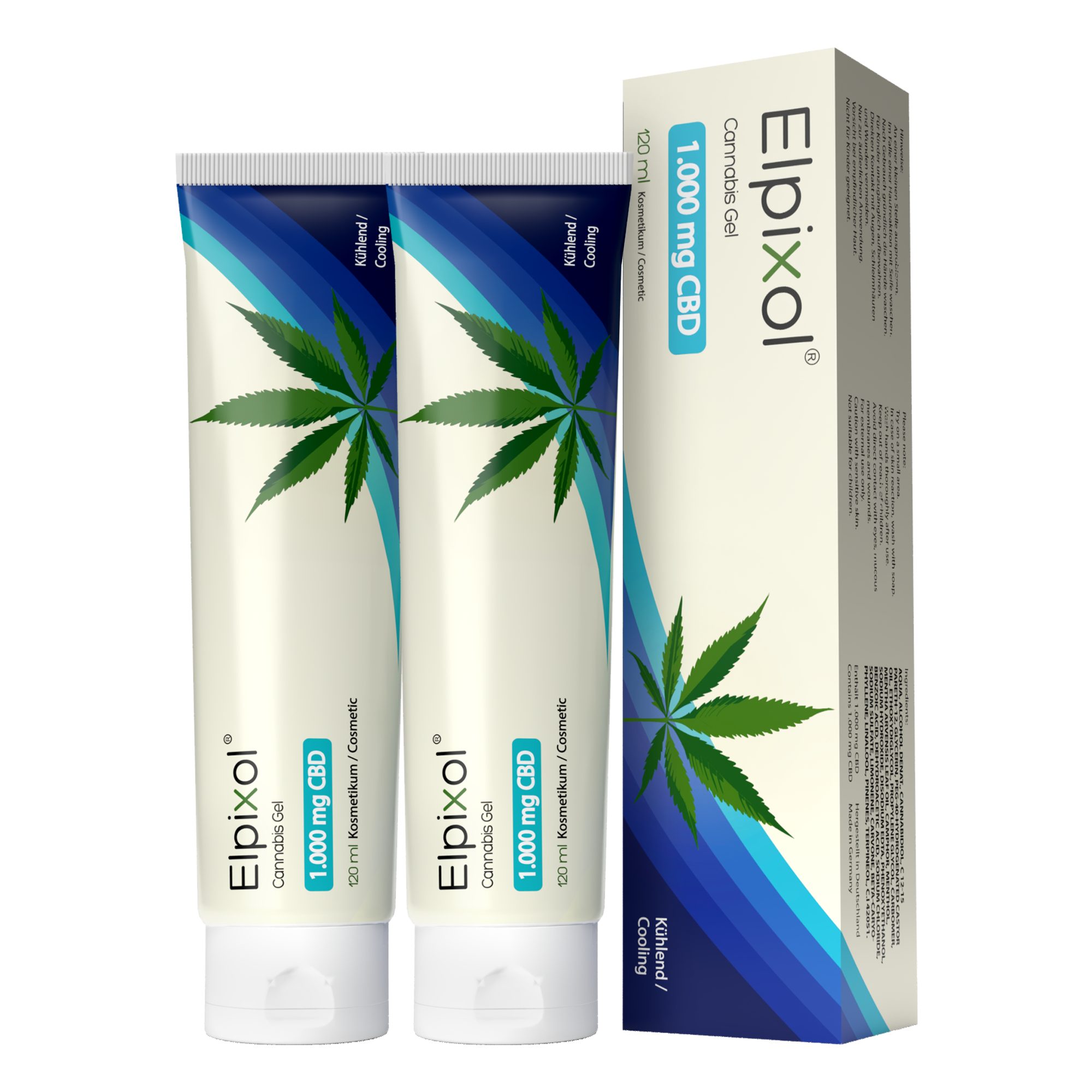 Elpixol® Körpergel Cannabis Gel mit 1.000 mg CBD – kühlend mit Menthol und Kampfer für eine kühlende Wirkung, ideal bei Überhitzung und Spannungsgefühlen