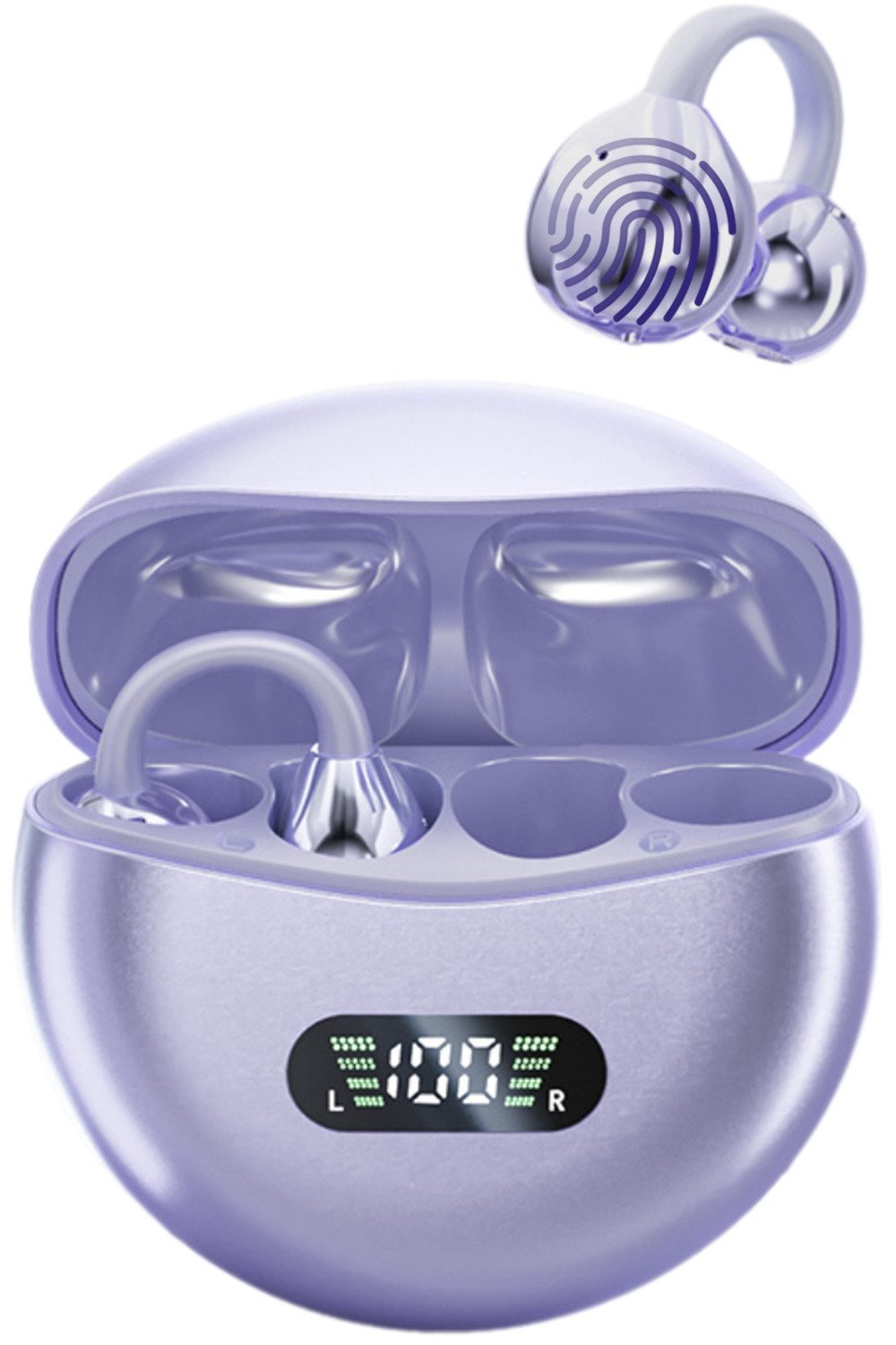 OYLCDI Open Ear Kopfhörer, In Ear Kopfhörer, Bluetooth 5.4 Sport-Kopfhörer Open-Ear-Kopfhörer (Reduzierung des Anrufrauschens und Intelligente Bassoptimierung, Offenes Ohrclip-Design, HiFi Stereo, 60 Std Laufzeit, IPX4 Wasserdichte Kabellose Sport Bluetooth Kopfhörer, für Übung, Büro und Langzeitgebrauc)