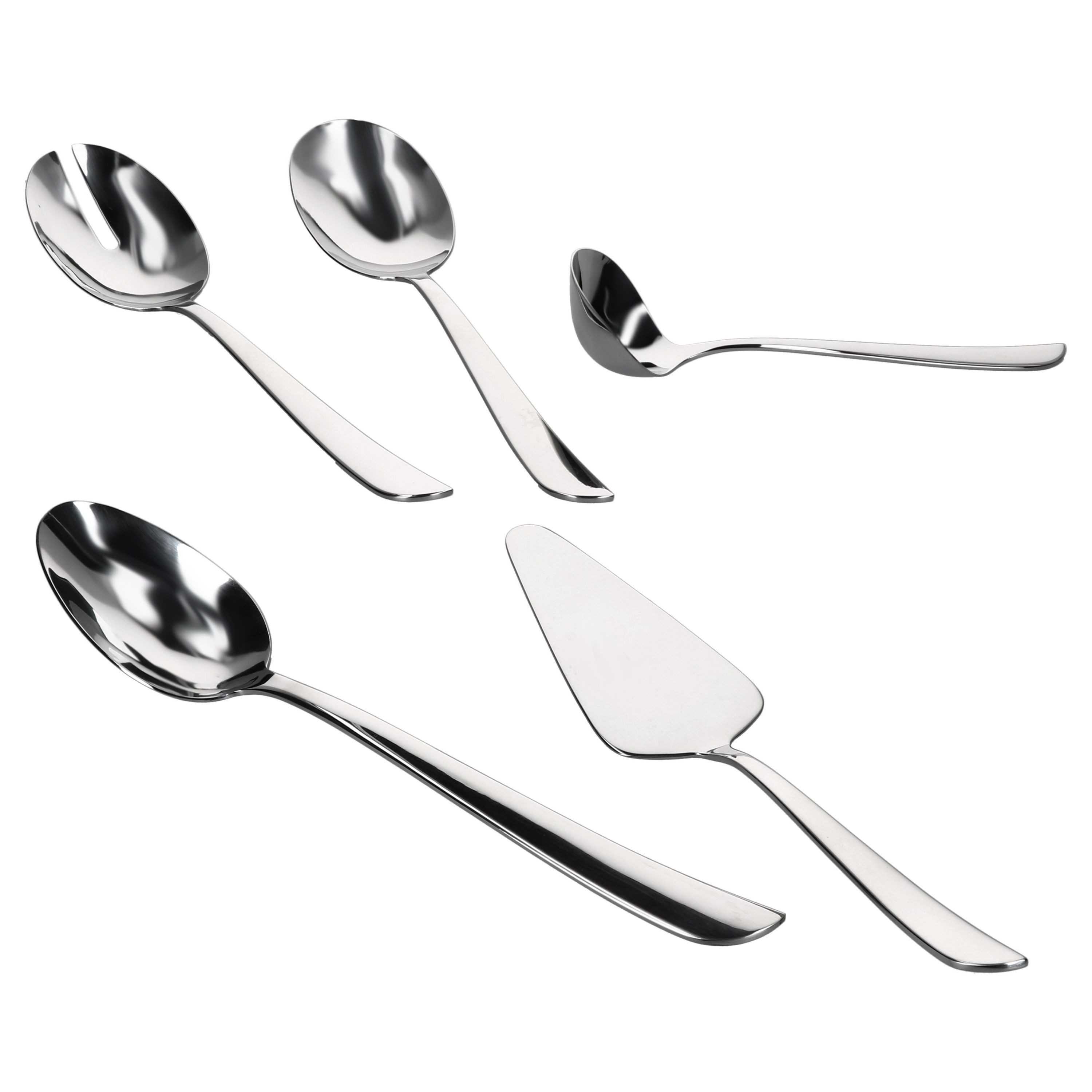 MamboCat Besteck-Set Twist 5tlg Besteck Set Tortenheber Salatbesteck Saucen- Servierlöffel, Edelstahl – Bild 3 von 4