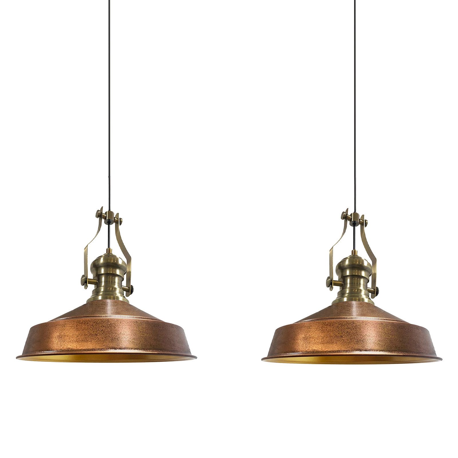 Bamyum Pendelleuchte Asletl Hängelampe aus Metall 2 Flammige, E27, Vintage Lampe, ohne Leuchtmittel