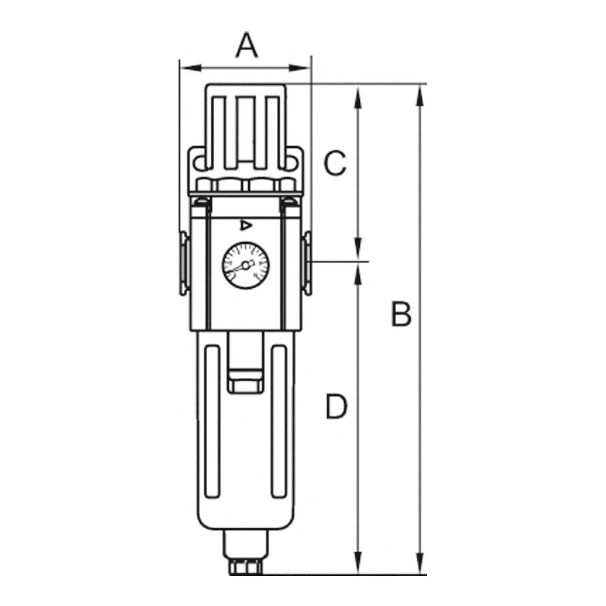 RIEGLER Druckluftgeräte-Set Riegler Filterregler »GA«, PC-Beh., 5 µm, BG 400, G 1/2, 1,5 - 9 bar