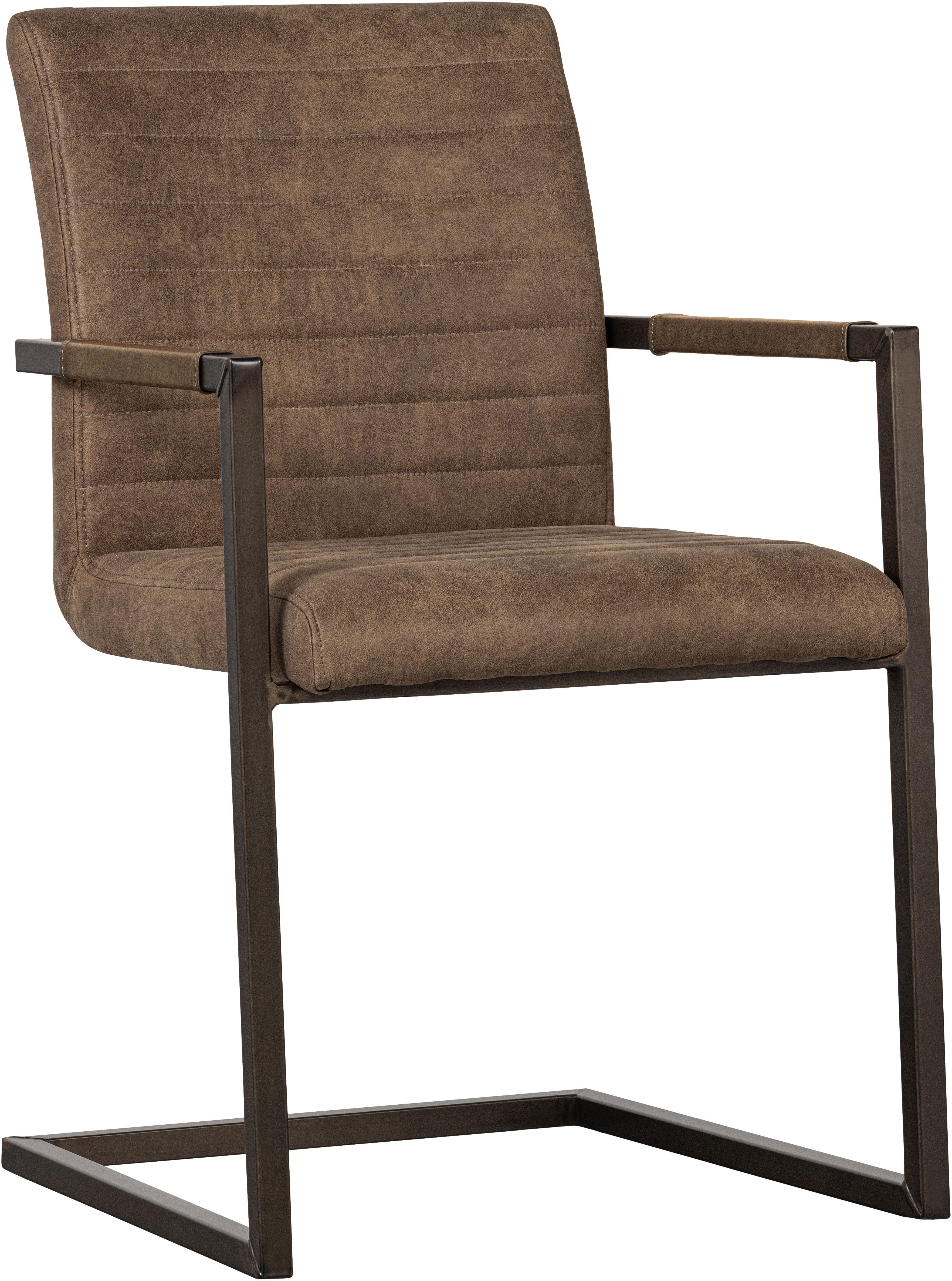 WOOOD Esszimmerstuhl Bas (Set, 2 St), Freischwinger, gepolstert, Breite 54 cm, Metallgestell