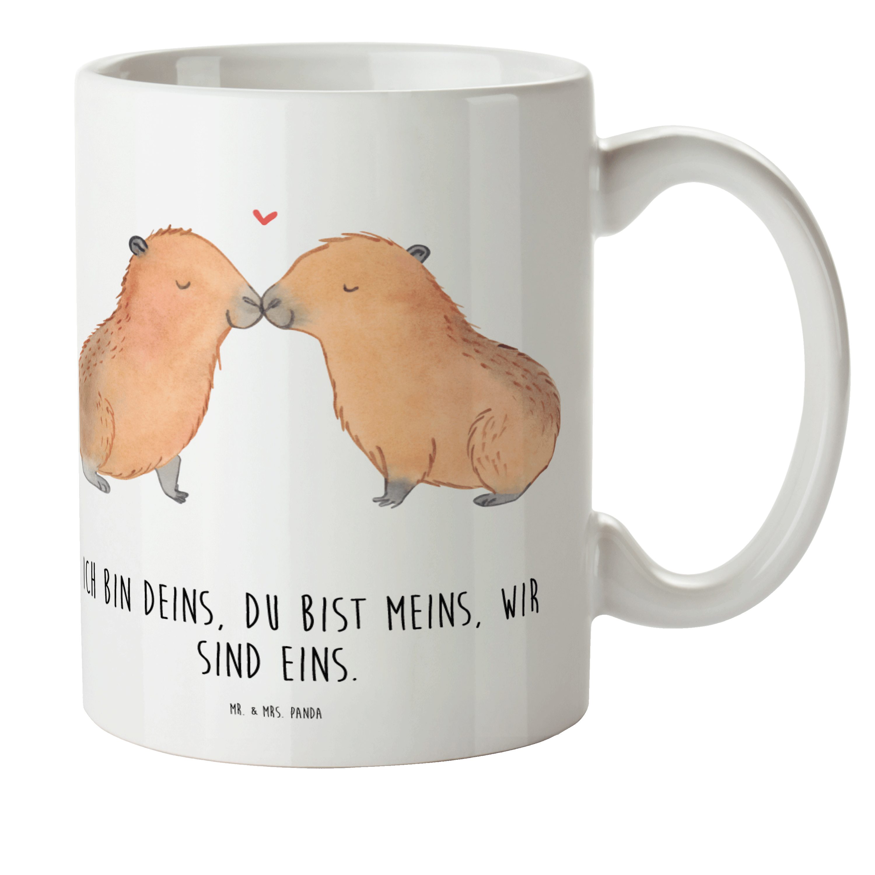 Mrs. & Weiß Mr. Partnertiere, Panda Tasse, Kunststoff Out, Kunststoff Capybara Geschenk, - Liebe - Kinderbecher