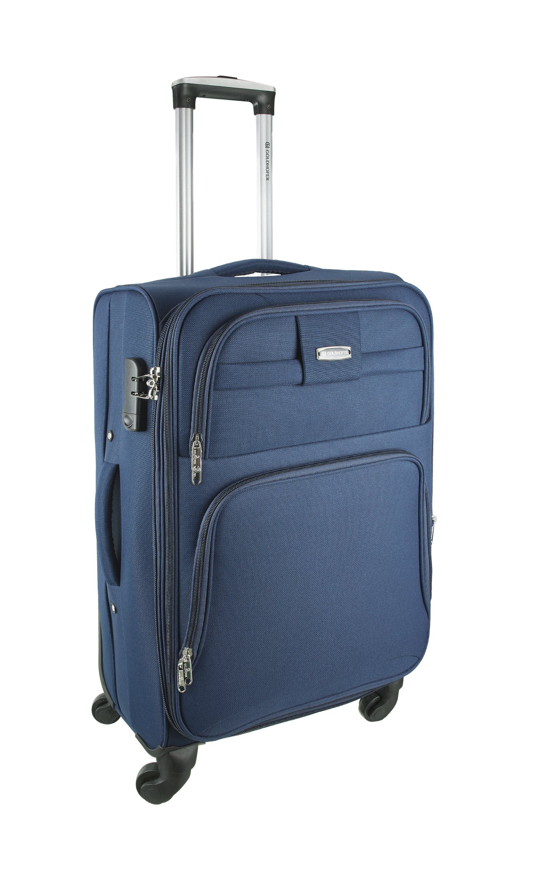 wundervolle Kofferset Blau Leichtlaufrollen Stilvoll, Reise, Goldhofer (Set, praktisch TLG), für in & 4 Größen 4 360° eine