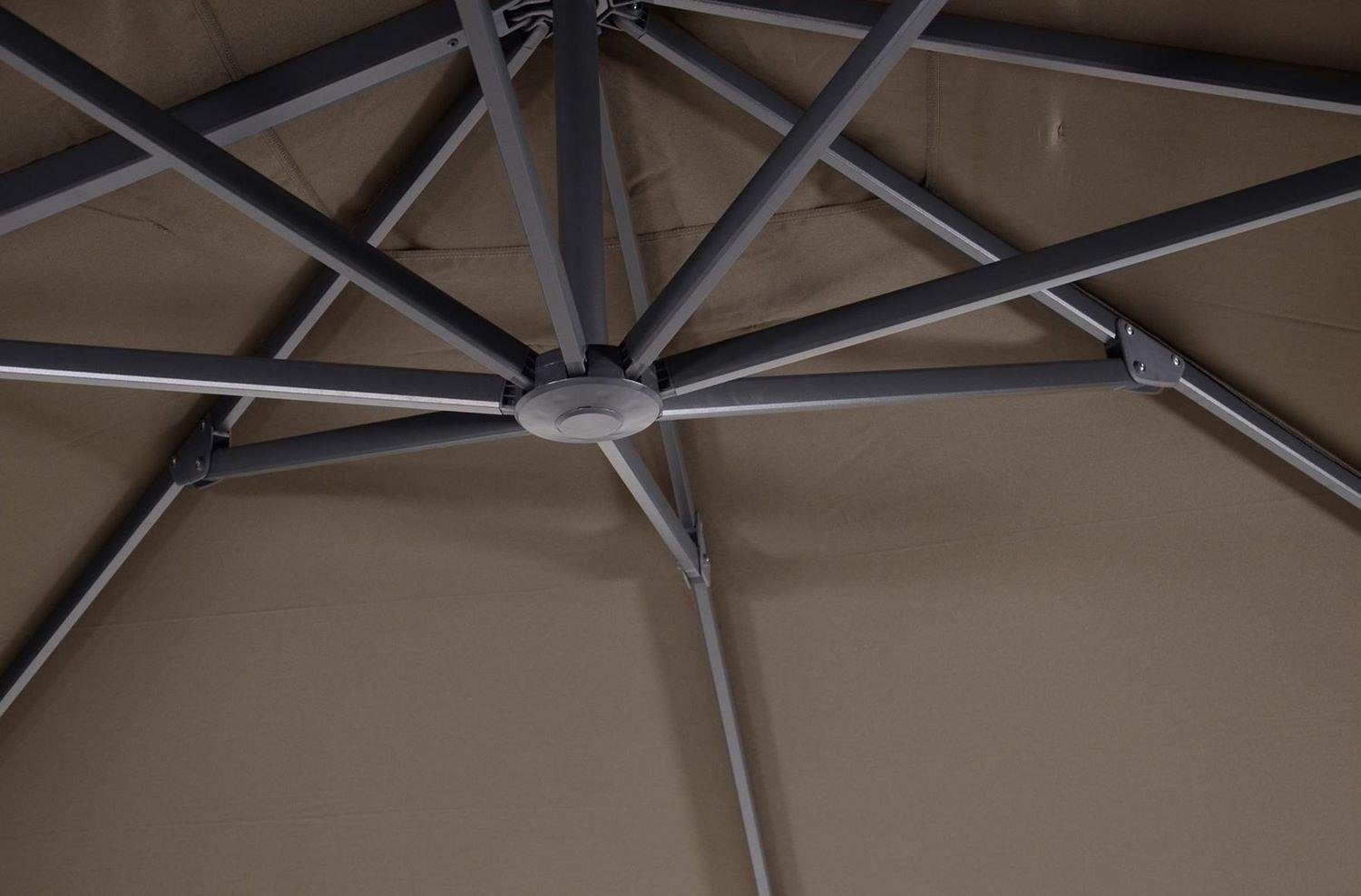 Lesli Living Sonnenschirm Lesli Living Ampelschirm "Taurus" Taupe 3x4 m