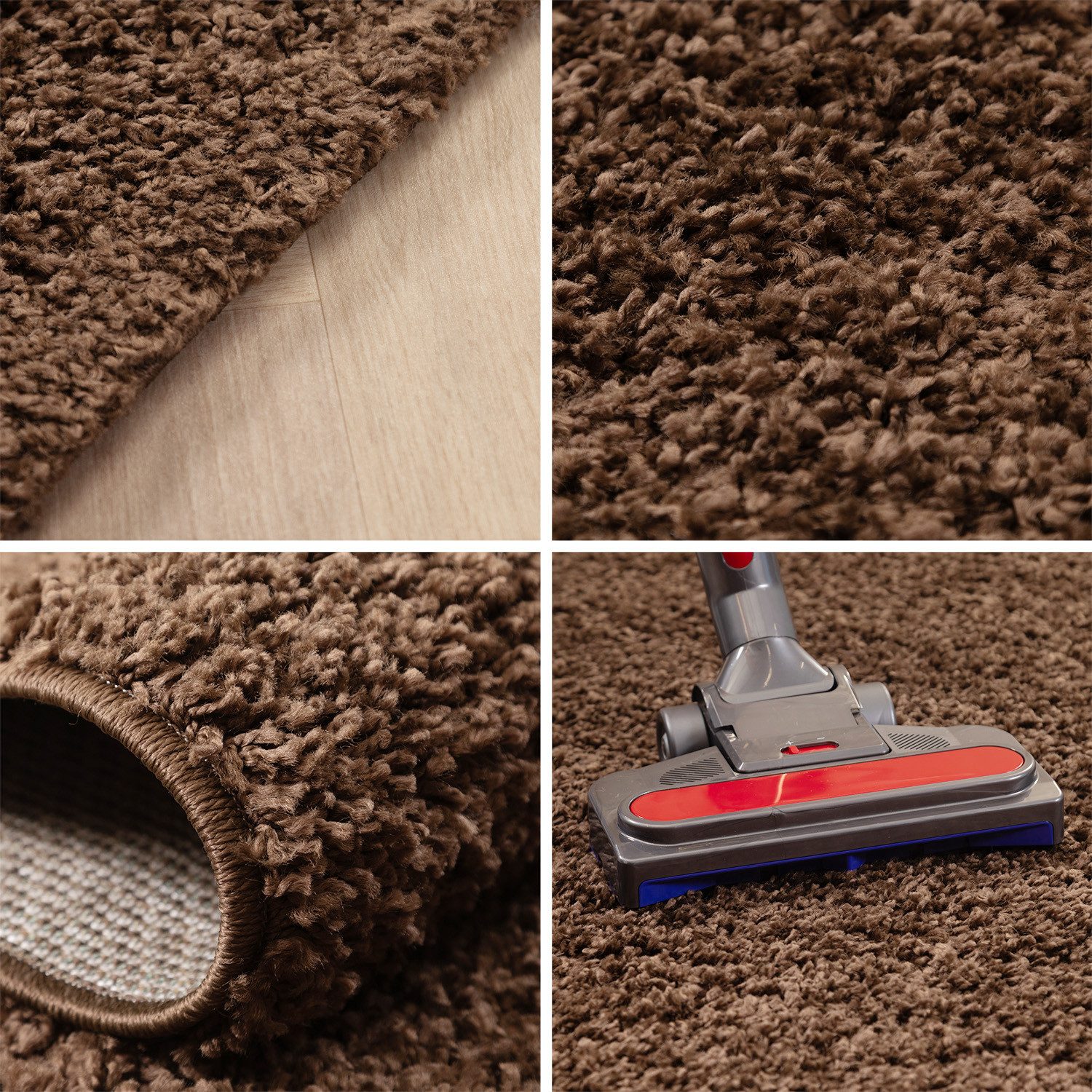 Carpettex Hochflor-Teppich Unicolor - Einfarbig, Läufer, Höhe: 30 mm, Einfarbig Shaggy Teppich Wohnzimmer Langflor versch. farben und größen
