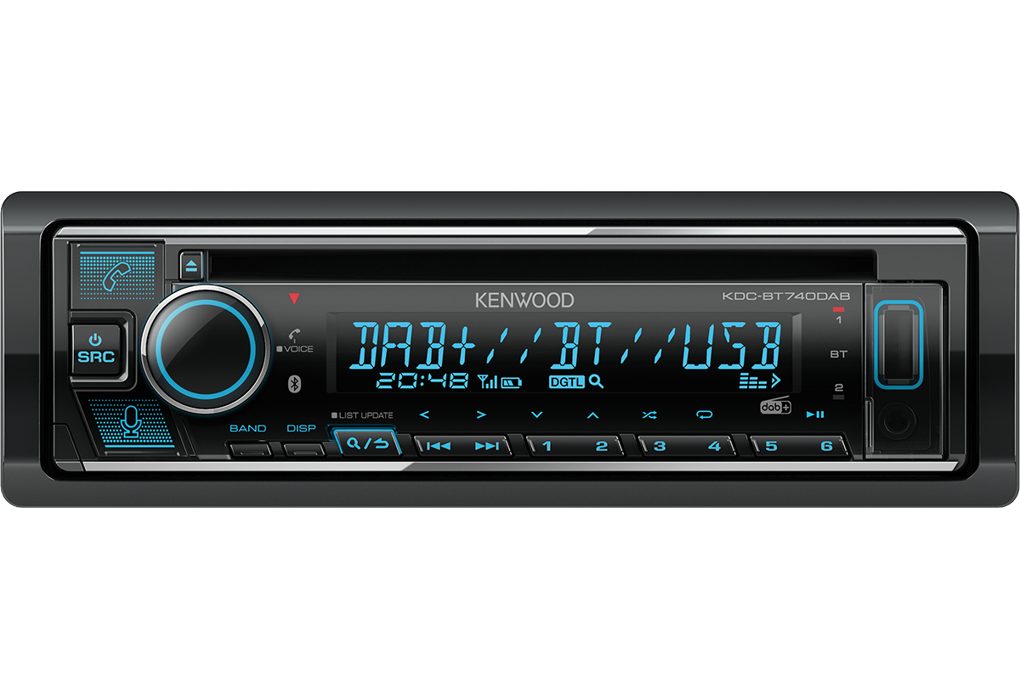 KENWOOD KDC-BT740DAB Bluetooth Dab+ Spotify Alexa CD USB Autoradio (RDS, Abnehmbares Bedienteil, AM/FM Radio, Animiertes Display, Bluetooth, DAB+, Eingebauter Equalizer, Freisprecheinrichtung, AUX Eingang, DAB, 1 DIN)