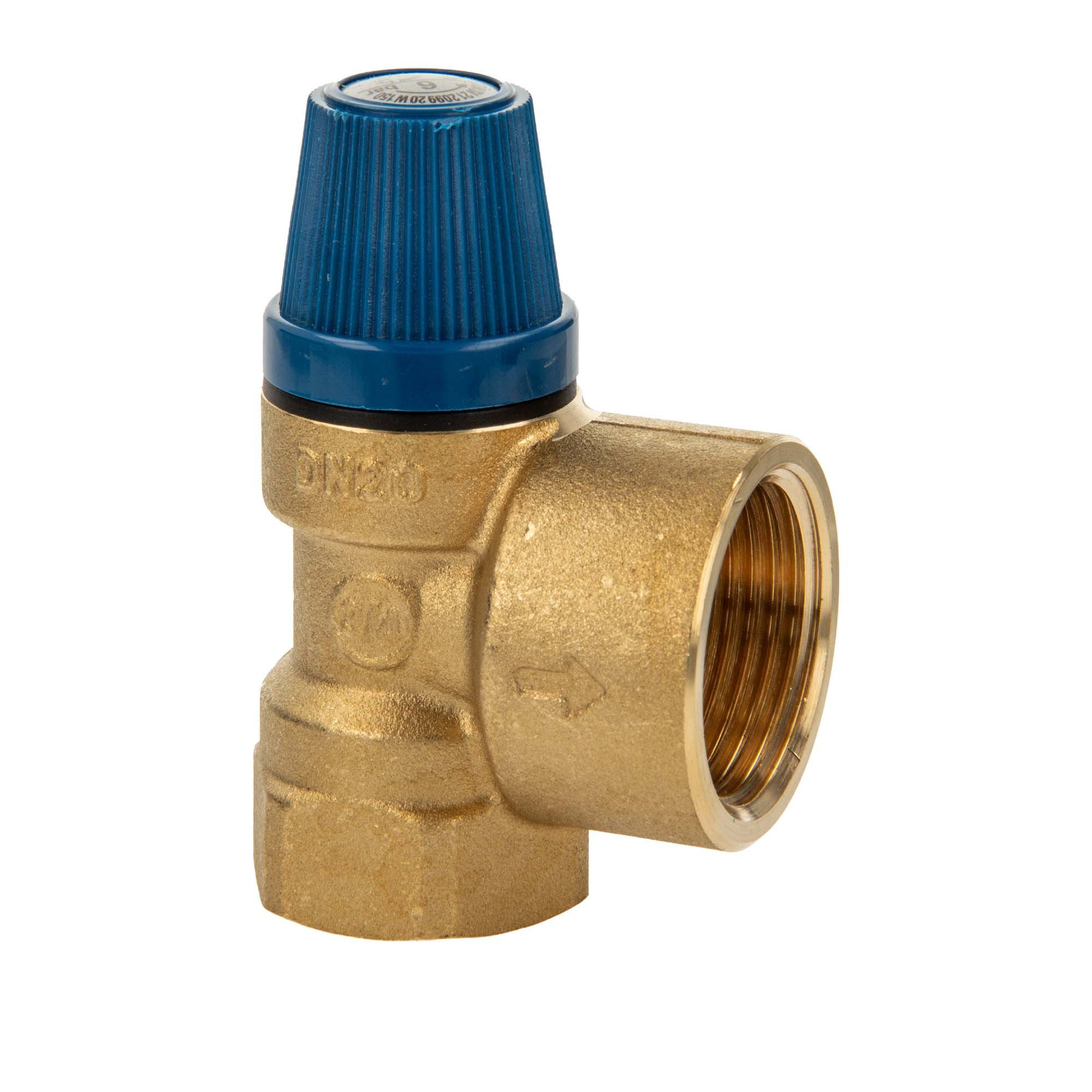 Caleffi Absperrventil Membran-Sicherheitsventil 6 bar Warmwasser 3/4 Zoll Eingang 531560