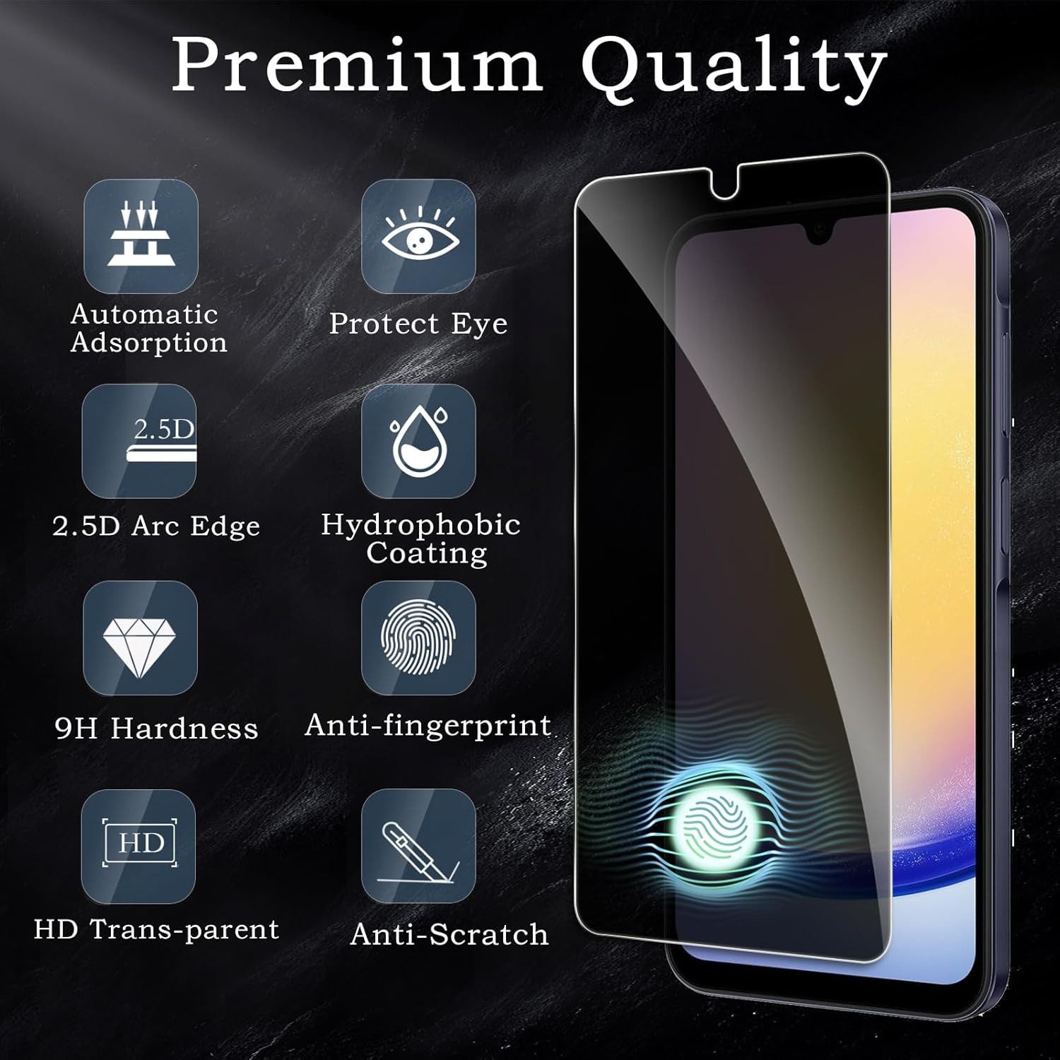 Baker Sichtschutzfolie 2x Panzerglas Blickschutz Samsung Galaxy A55 A54 A35 A34 A14 A15 A25, (2 Pack), A16 A04 A05 A17 A56 A36 A26 Privacy Schutzglas Schutzfolie