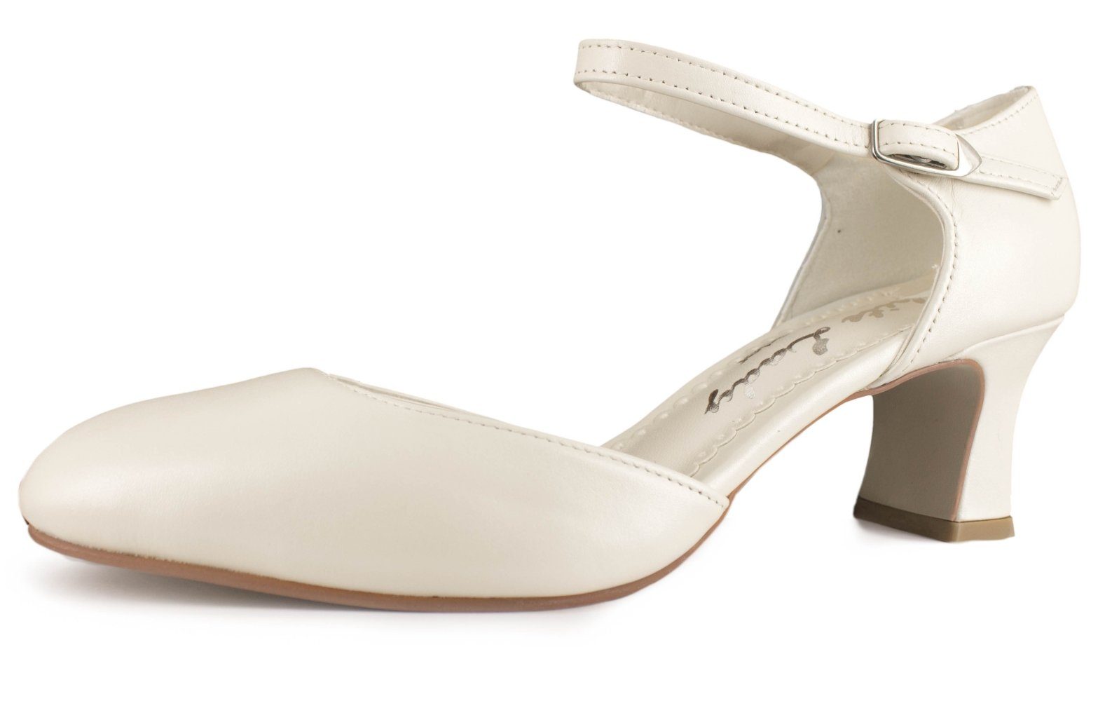 White Lady 143 bequeme Leder Brautschuhe Slingpumps