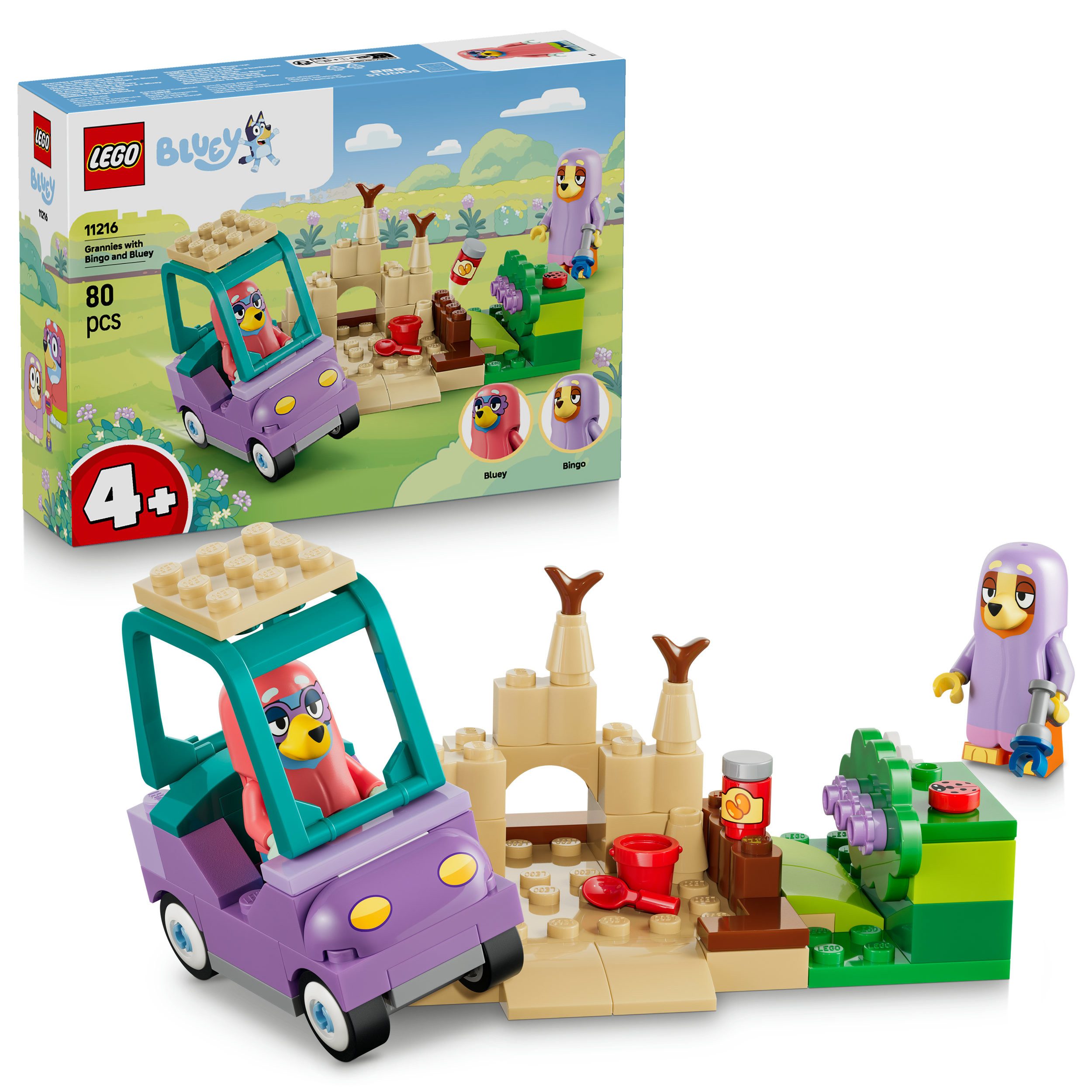 LEGO® Omas mit Bingo und Bluey (11216), LEGO Bluey Konstruktionsspielsteine, (80 St), Made in Europe