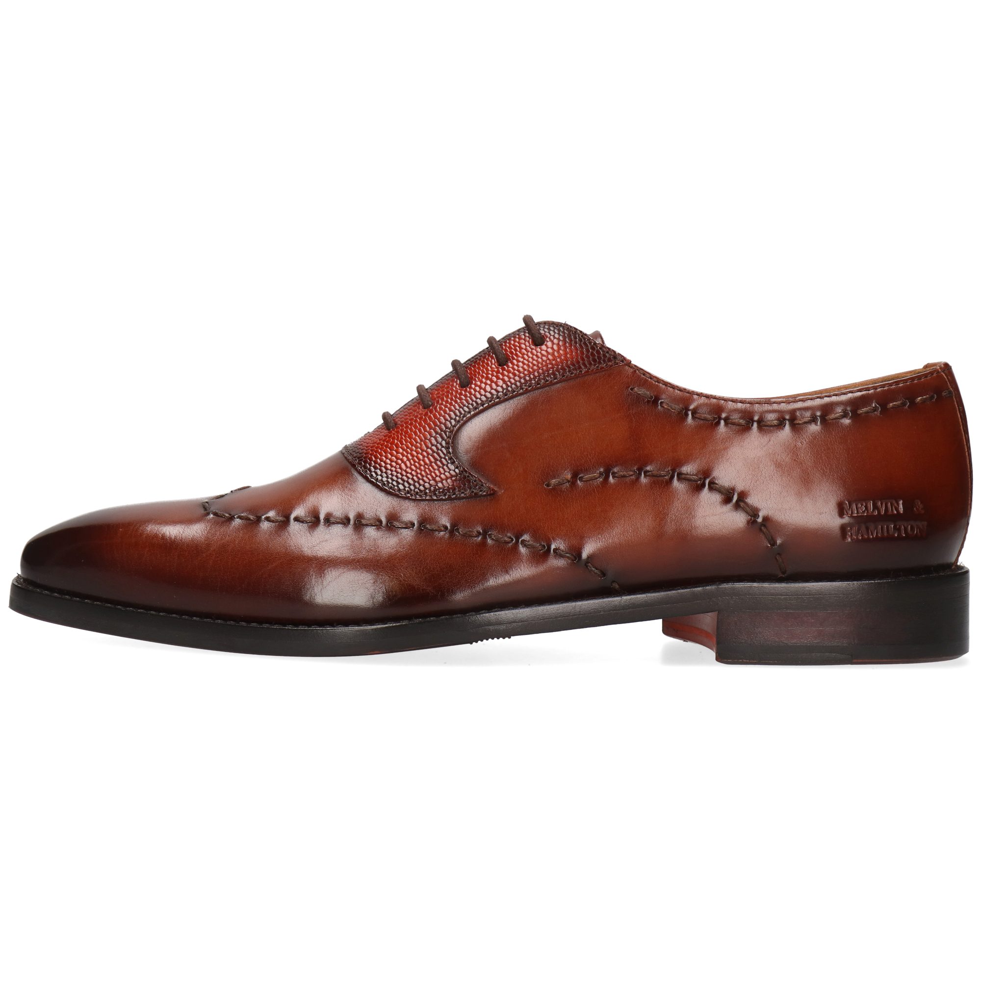 Melvin & Hamilton Lawrence 2 Leder-Oxford Schuhe für Herren Schnürschuh Flache Absätze, Echtes Leder, Vegetabile Gerbung