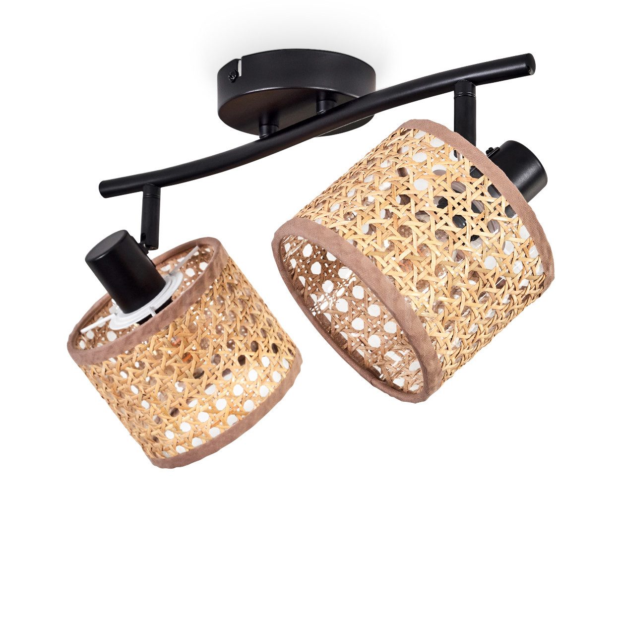 hofstein Deckenleuchte moderne Deckenlampe aus Metall/Rattan/Wiener günstig online kaufen