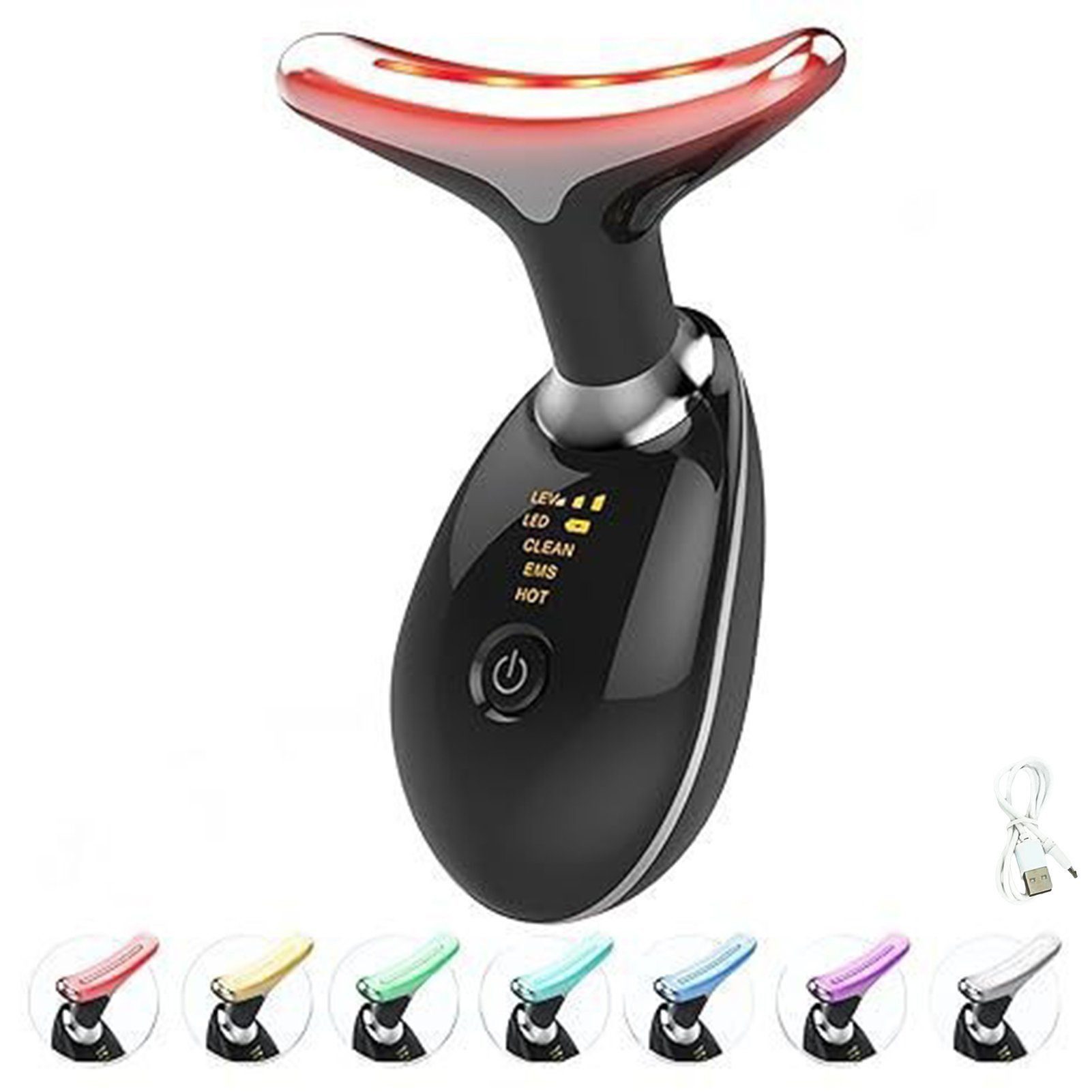 feinlux Gesichtsmassagegerät Elektrisches Gesichtsmassagegerät Anti-Falten, Set, Massagegerät, Bedienungsanleitung, USB-Stromkabel, Drei Stufen einstellbar, Konstante Wärmeanwendung