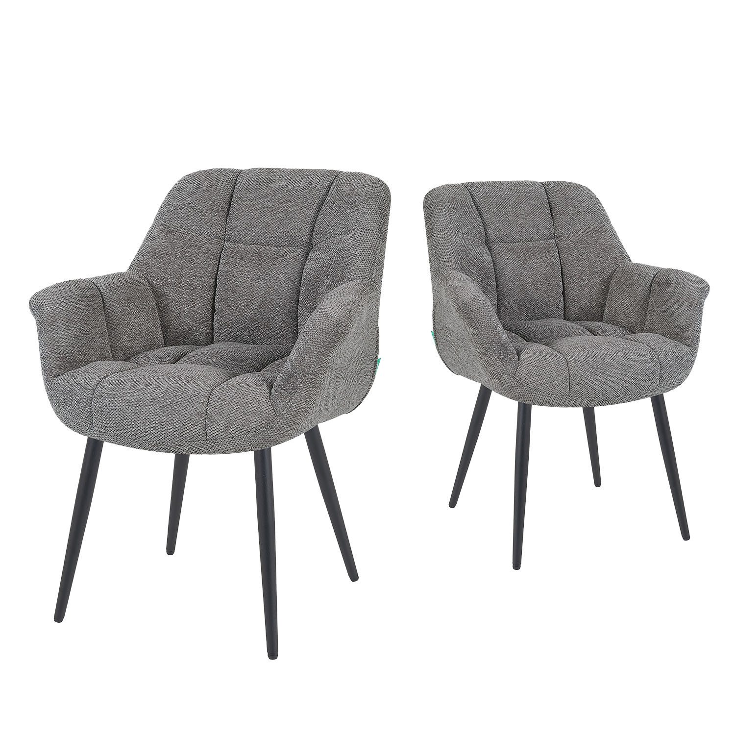 DUBI Möbel Polsterstuhl Mika-Mila, pulverbeschichtet im 2er-Set