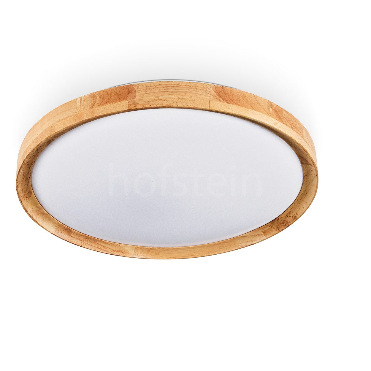 hofstein Deckenleuchte dimmbare Deckenlampe aus Metall/Bambus/Kunststoff in Weiß/Natur, LED wechselbar, 3000 - 6000 Kelvin, LED Leuchte(40cm), 2500 Lumen, 3000 -6000 Kelvin, inkl. Fernbedienung