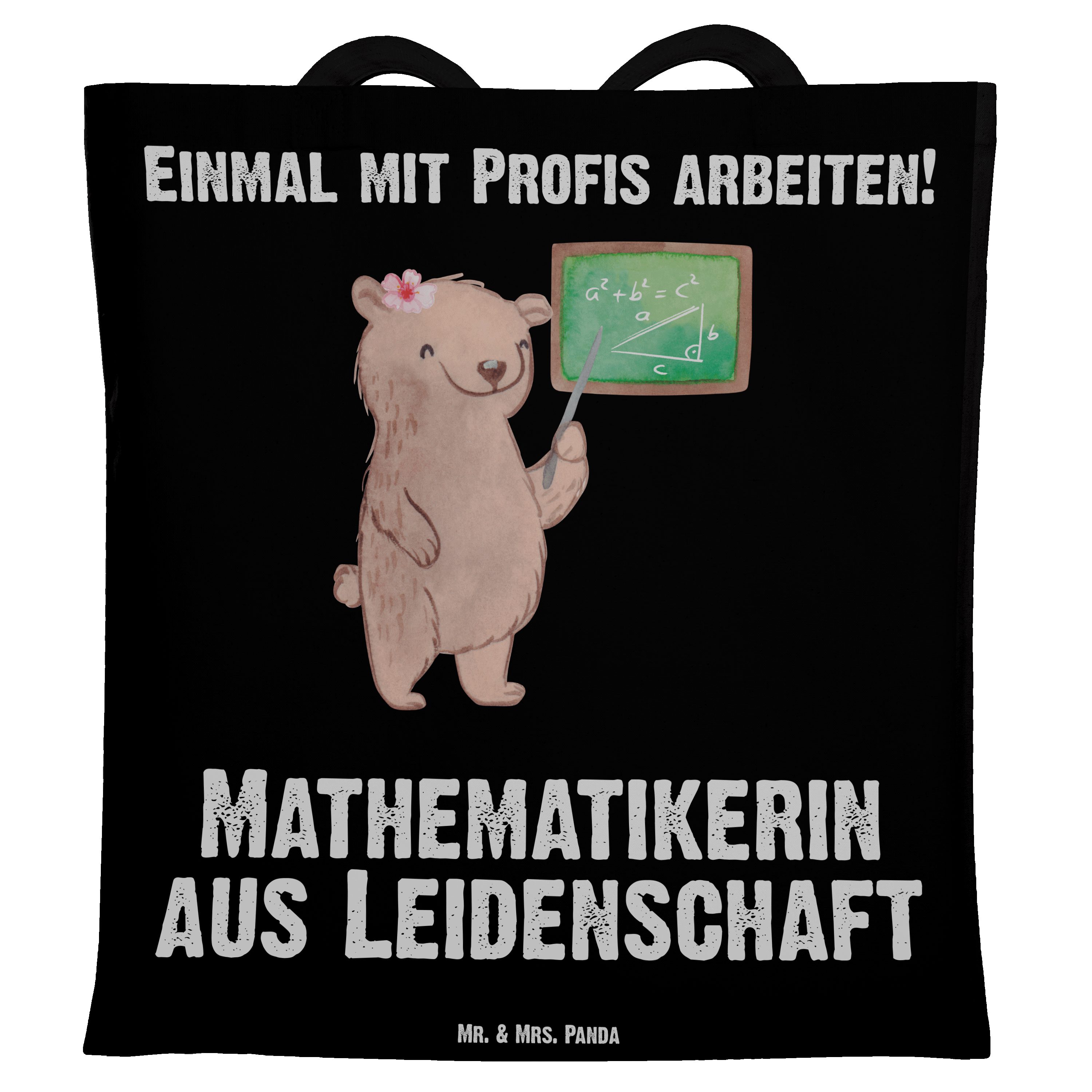 Tragetasche Geschenk, & Mathematikerin aus Mrs. (1-tlg) - Kollegin, Mr. Panda Schwarz Stude Leidenschaft -