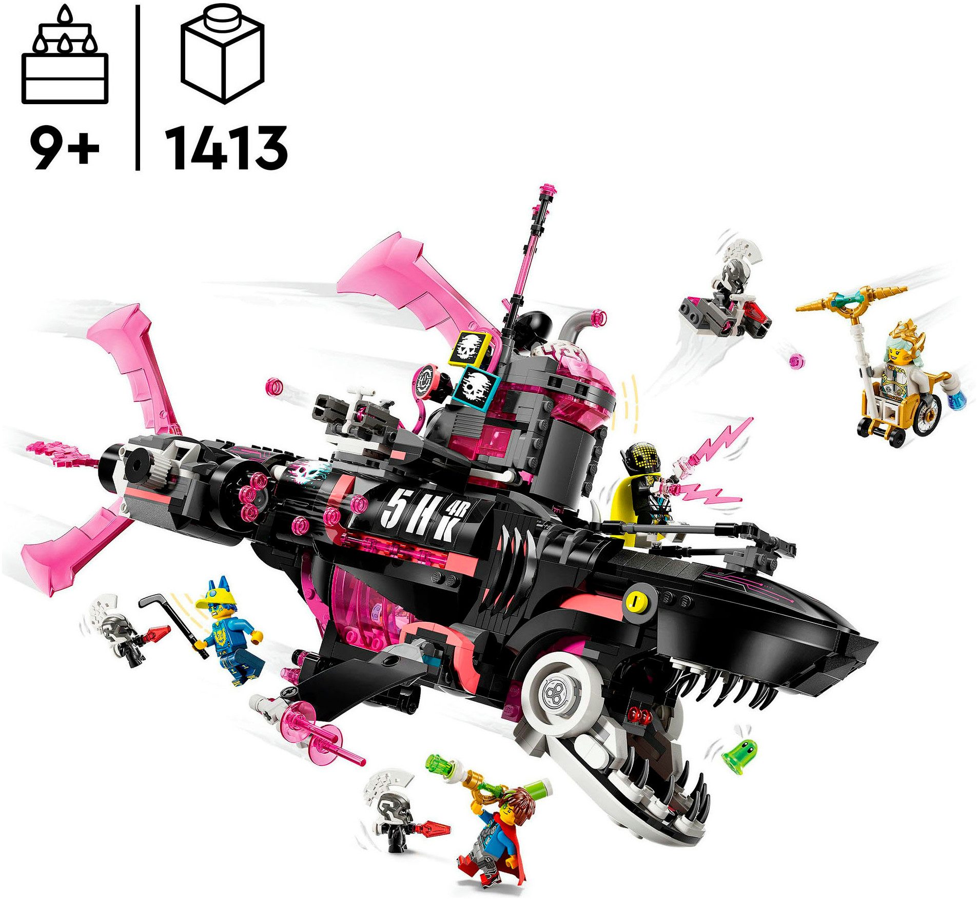 LEGO® Albtraumhai-U-Boot (71500), LEGO DREAMZzz Konstruktionsspielsteine, (1413 St), Made in Europe