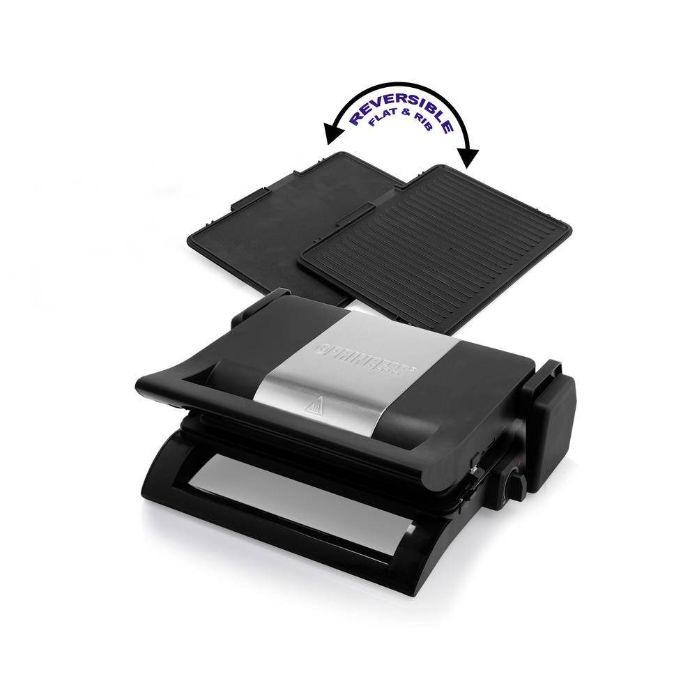PRINCESS Fleischhammer Kontaktgrill 2-in-1 - Austauschbare Grillplatte, 180° Öffnen