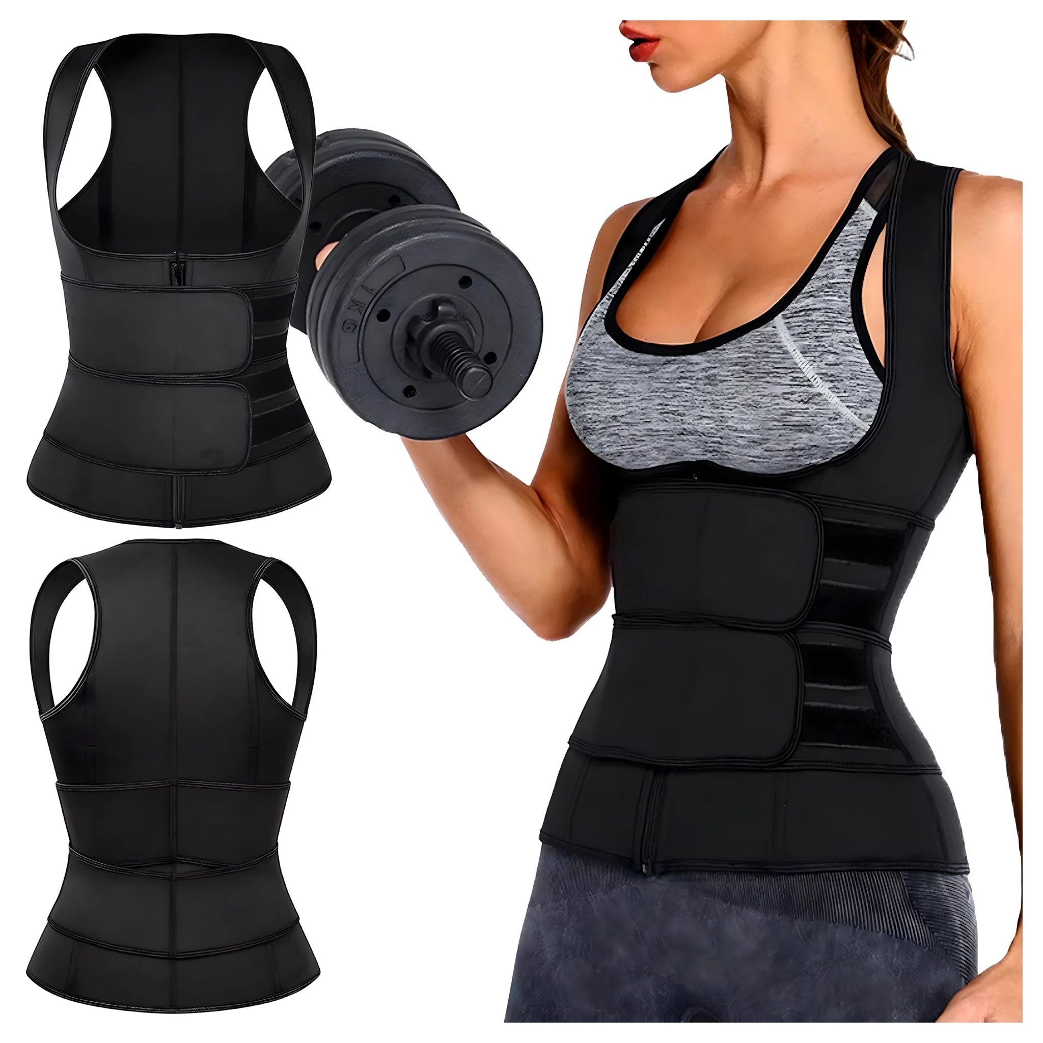 LA CUTE Neopren Shirt Neopren-Fitnessweste für Männer mit Kompressionseffekt (Einzelnes Kleidungsstück für gezielte Fettverbrennung, Enthält eine Neopren-Fitnessweste für effektives Training) Ergonomisches Design für gezielte Fettverbrennung