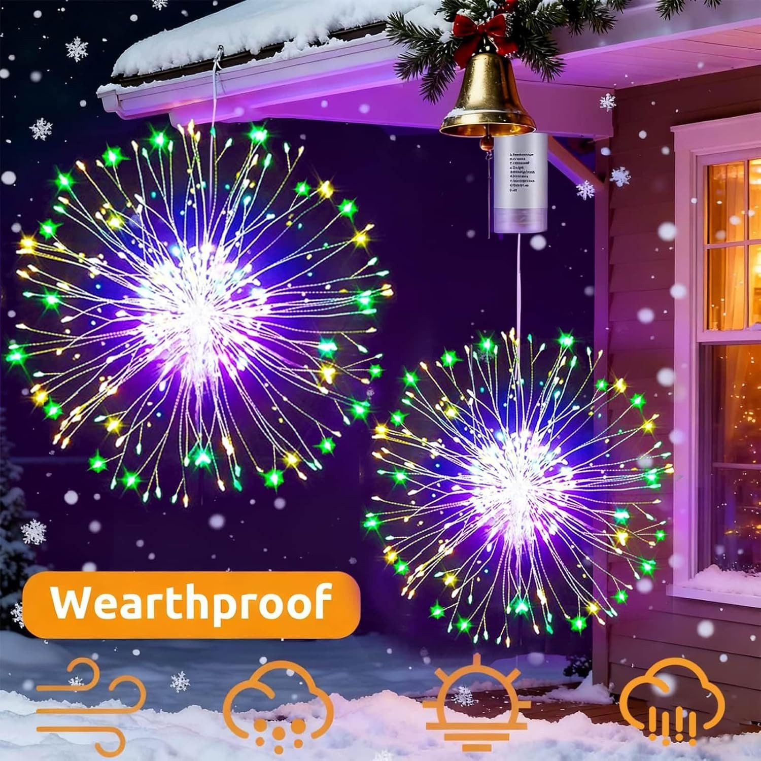 pedete LED Solarleuchte LED Solar Gartendeko 540 LED Feuerwerk Solarleuchten–Formbar, 26cm Feuerwerk hängend, gartendeko, solarlampen für außen, Bunt, Warmweiß, Leuchtmittel, Wetterfest Pusteblume Solarlampen Garten 8 Modi