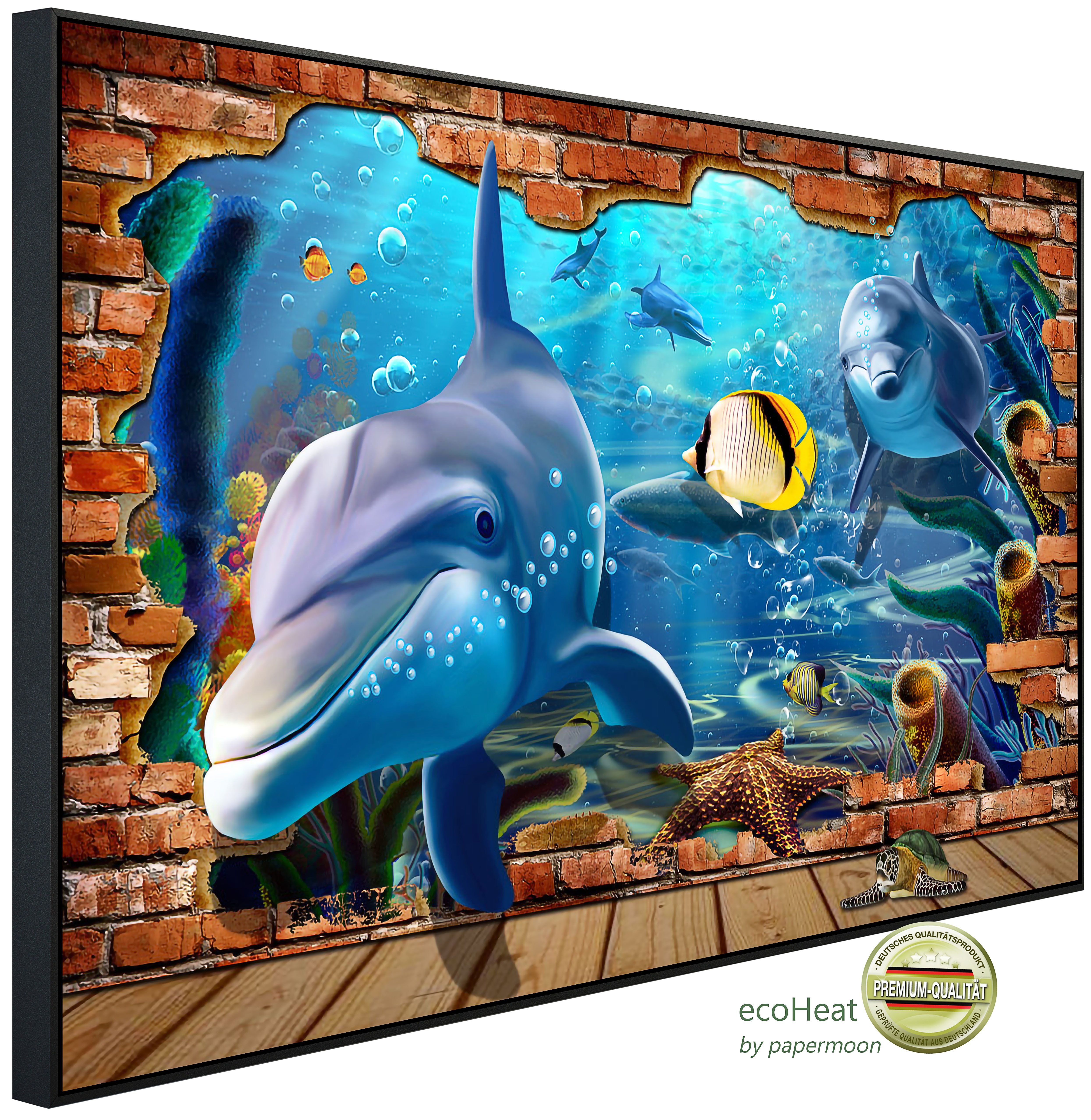 Papermoon Infrarotheizung INFRAROT-BILD-HEIZUNG, Unterwasserwelt mit Mauer, TÜV-Rheinland/GS zertifiziert, angenehme Strahlungswärme