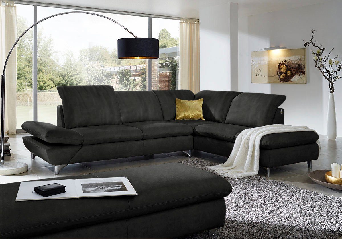 W.SCHILLIG Ecksofa Taoo, elegant und zeitlos, bequem, L-Form, Breite 296cm, mit Sitziefenverstellung & Kopfteilverstellung