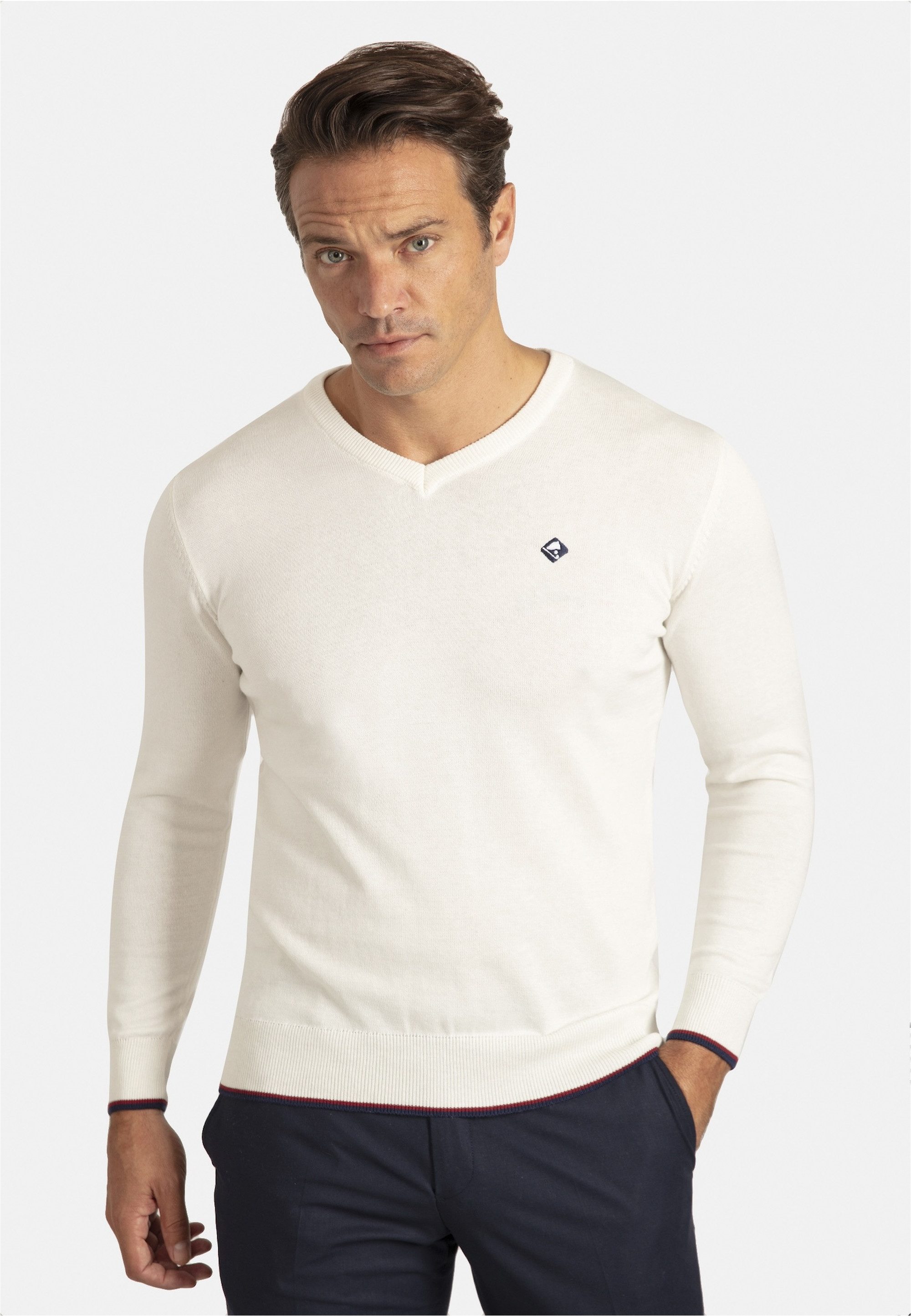 SIR RAYMOND TAILOR Strickpullover Appel mit farblich abgesetzten Ellenbogen günstig online kaufen