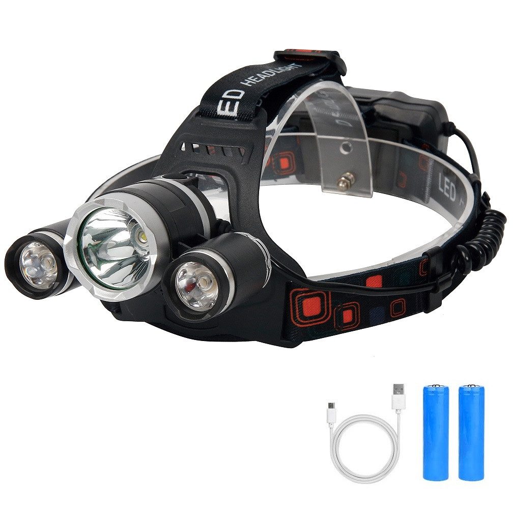 Wisam LED Stirnlampe LED Hochleistungsstirnlampe mit 3000 Lumen und 4 Beleuchtungsmodi