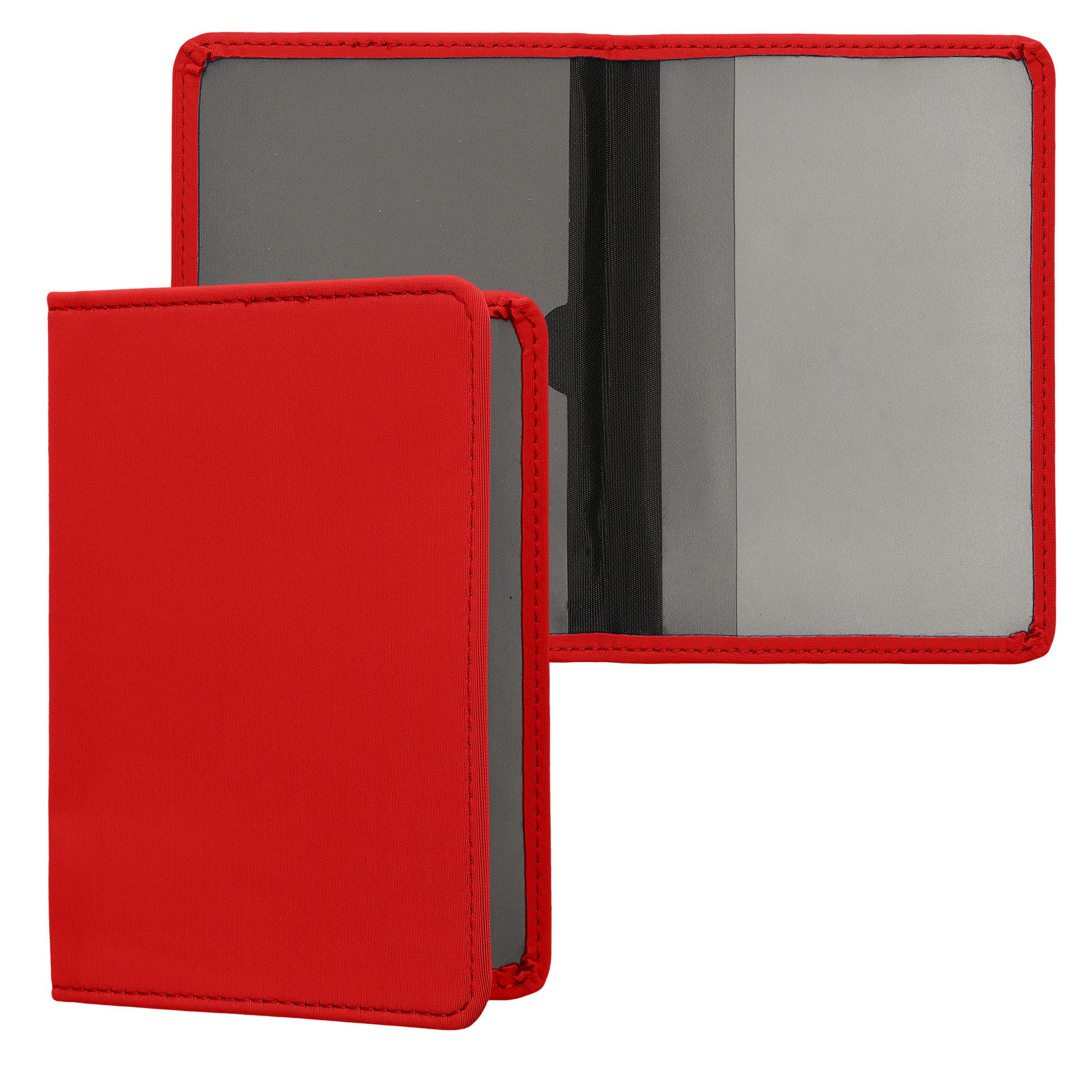 kwmobile Organizer Fahrzeugschein Hülle mit Kartenfächern (1 St), Neopren Etui Tasche für Auto Zulassungsbescheinigung Führerschein Rot