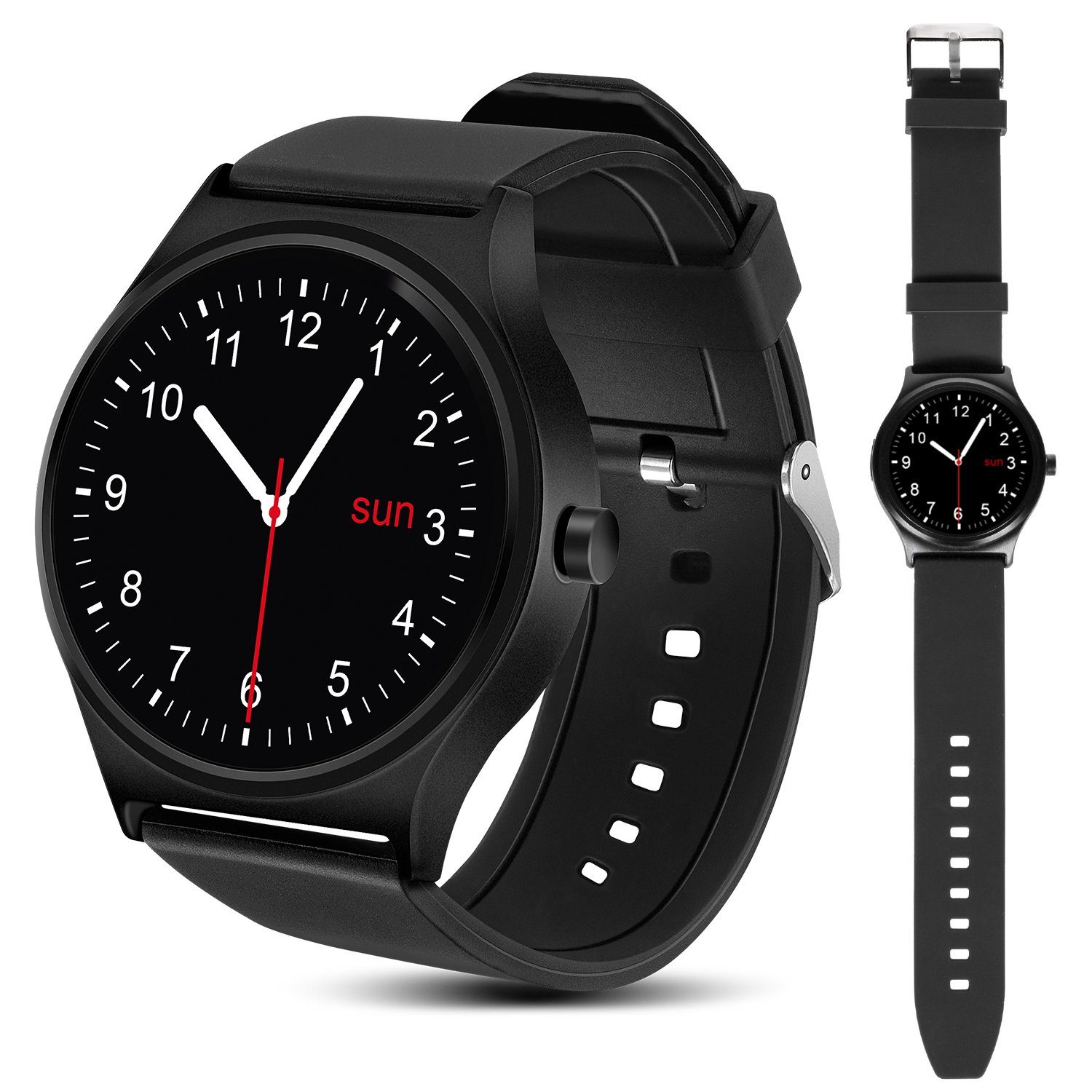 NanoRS RS100 Smartwatch (1,3 Zoll), Touchscreen; Bluetooth 4.0; Anrufe/SMS/Social Media