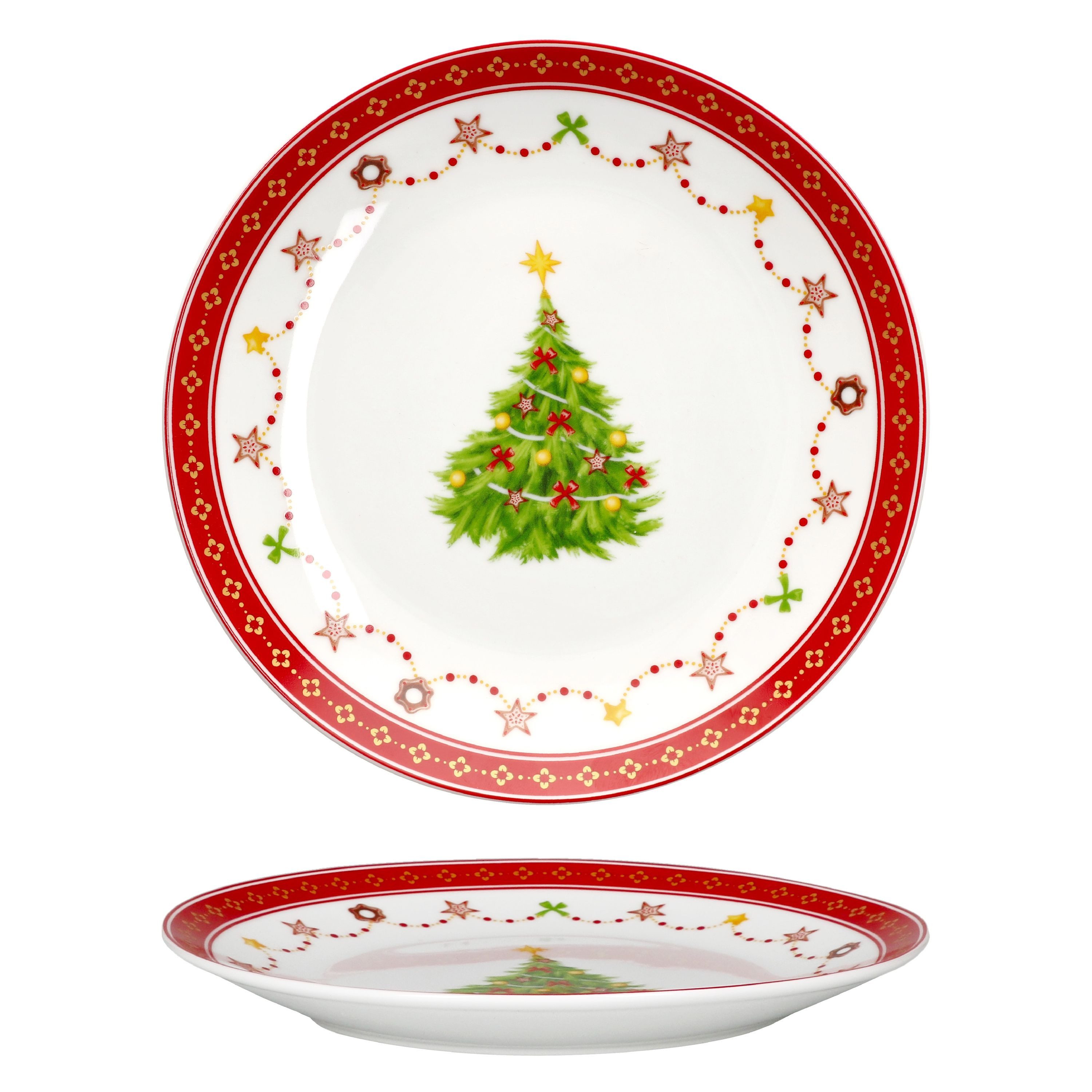 MamboCat Frühstücksteller 6x Weihnachtstraum Kuchenteller Porzellan Dessert-Teller Weihnachten