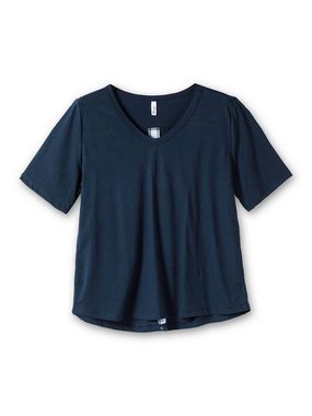 Sheego T-Shirt Große Größen im Leinen-Mix, mit Druck hinten
