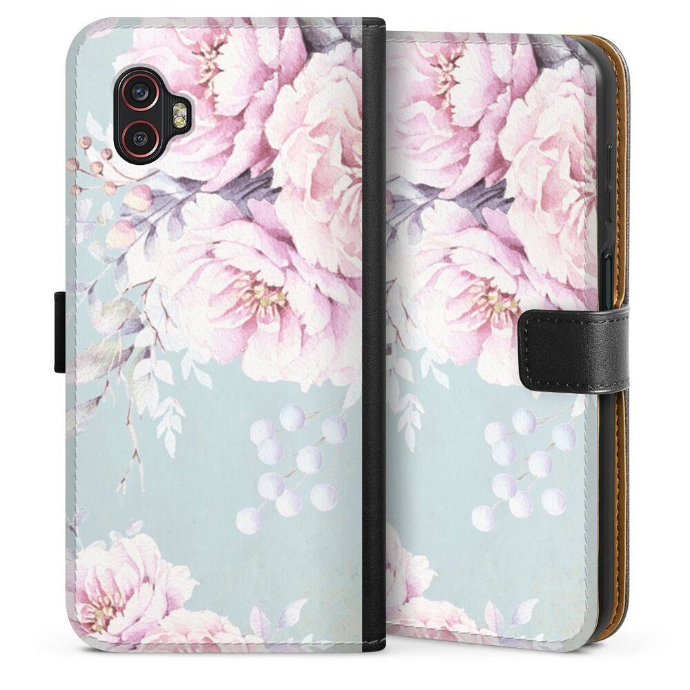 DeinDesign Handyhülle Blume Pastell Wasserfarbe Watercolour Flower, Samsung Galaxy XCover 6 Pro Hülle Handy Flip Case Wallet Cover