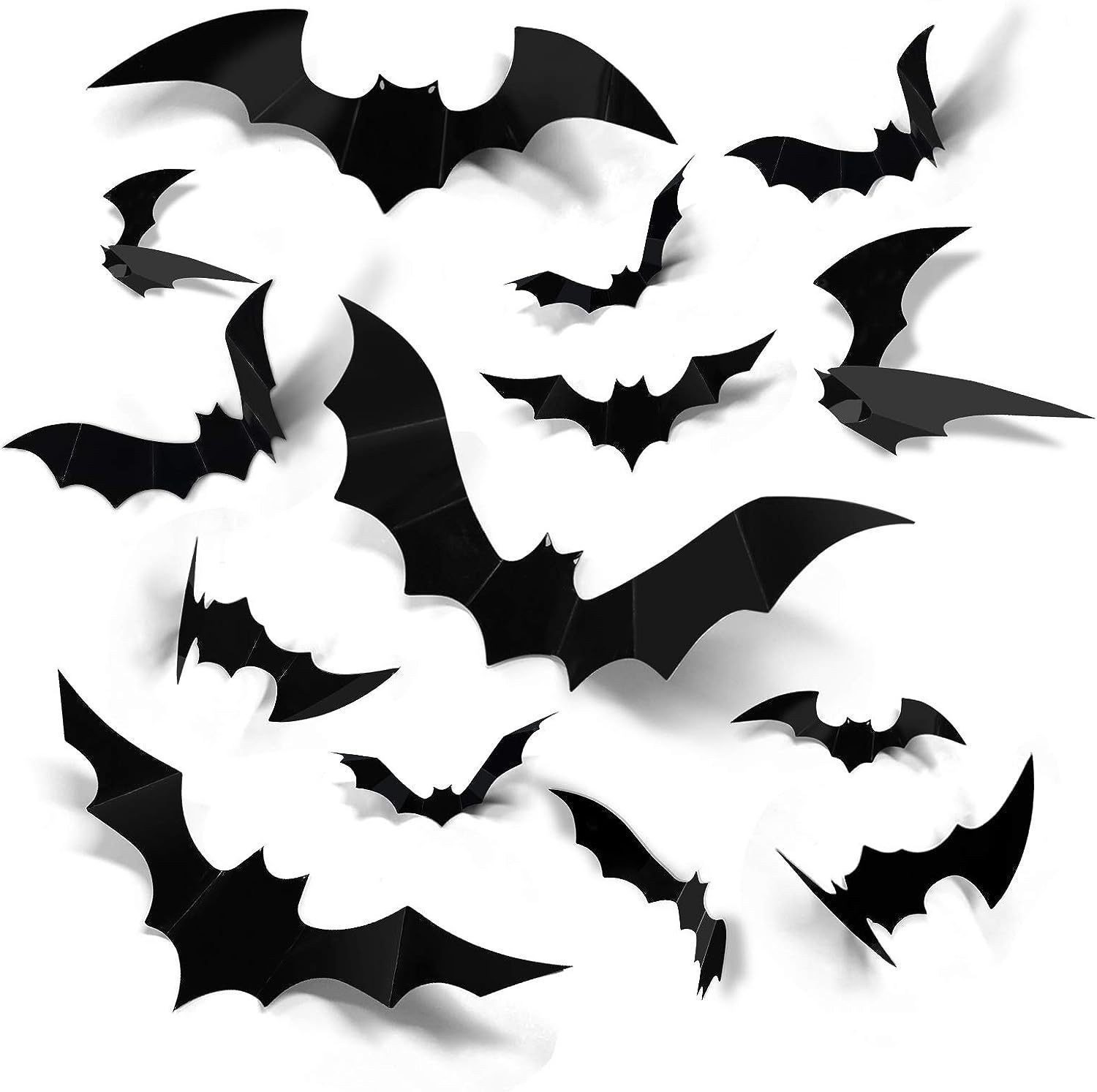 Dekohänger Hängedekoration Halloween 3D Fledermaus Deko Wandaufkleber 60 Stück