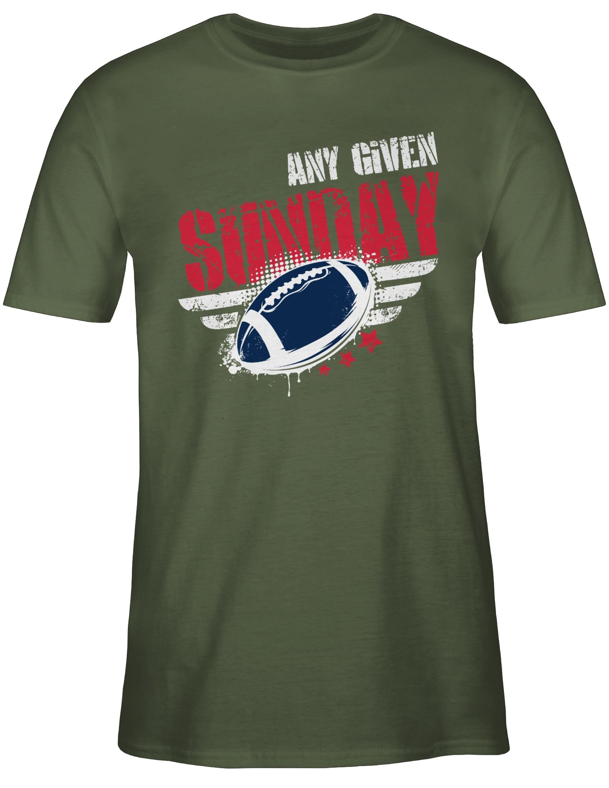 Shirtracer T-Shirt Any Football New 03 Football NFL Sunday England Army American Grün Given